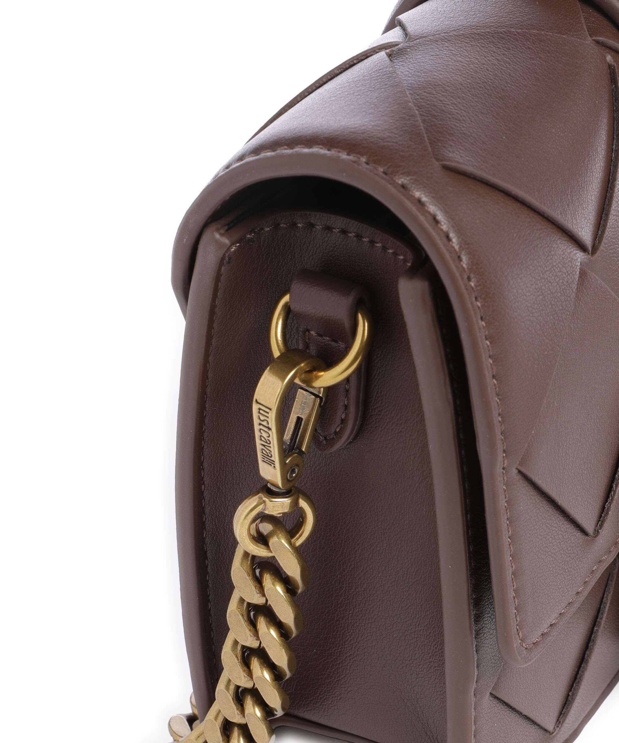 Just Cavalli Iconic Snakes Braided Crossbody bag black coffee - Image 4