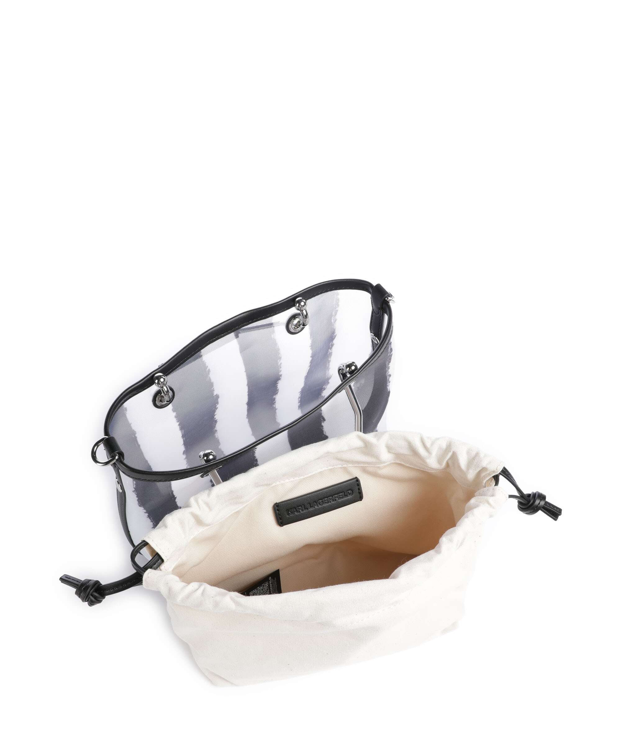Karl Lagerfeld Ikon Small Handbag black stripes - Image 6