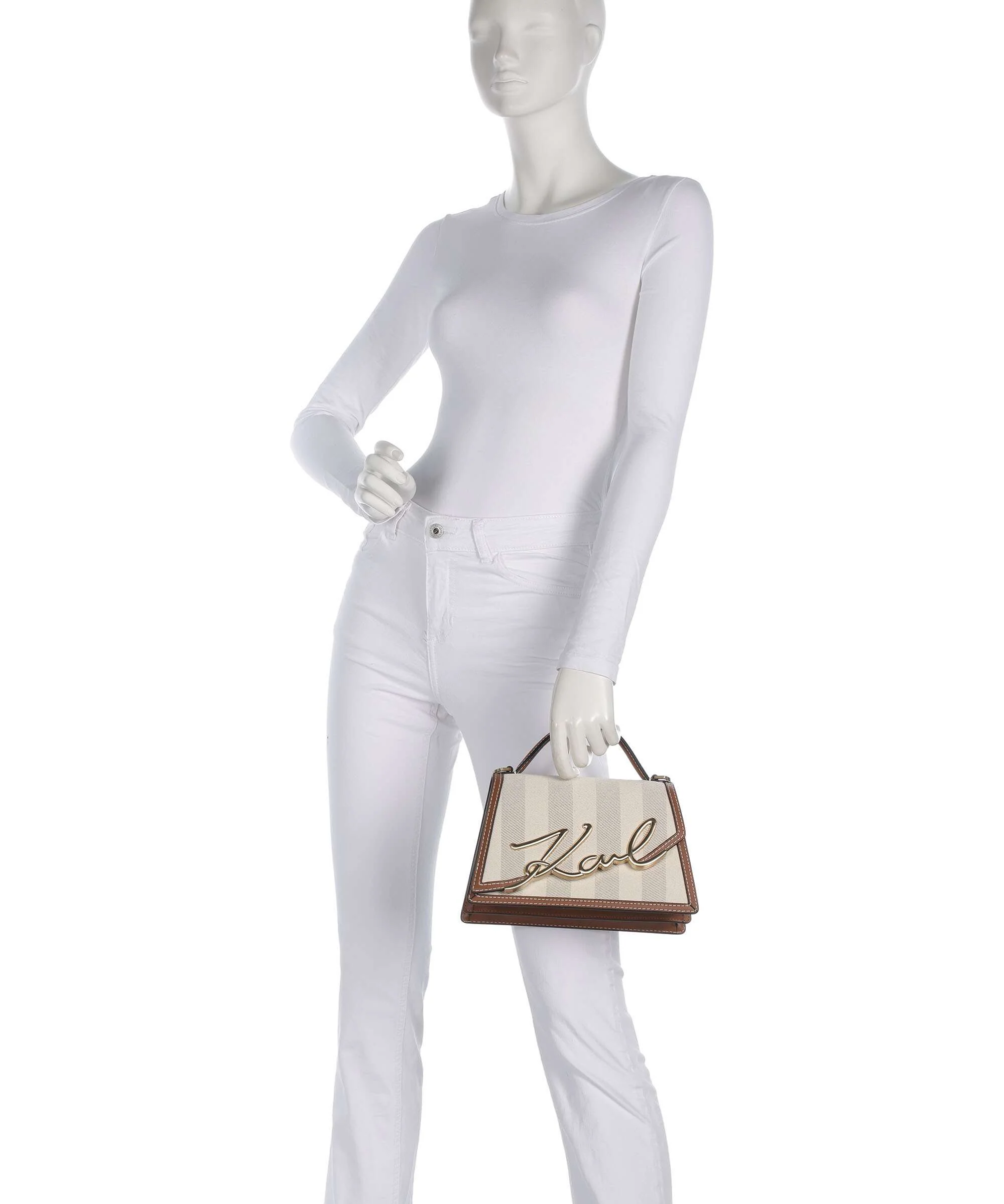 Karl Lagerfeld K/Signature 2.0 Medium Handbag natural canvas/tan - Image 3