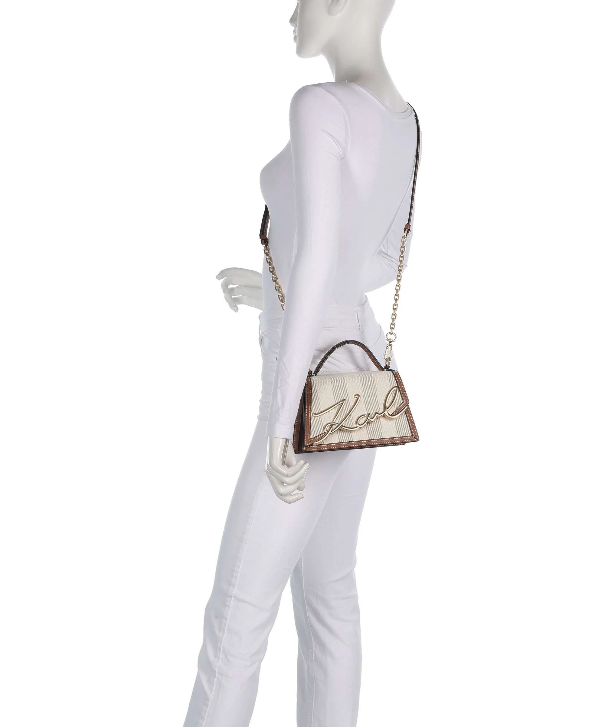 Karl Lagerfeld K/Signature 2.0 Small Crossbody bag natural canvas/tan - Image 3