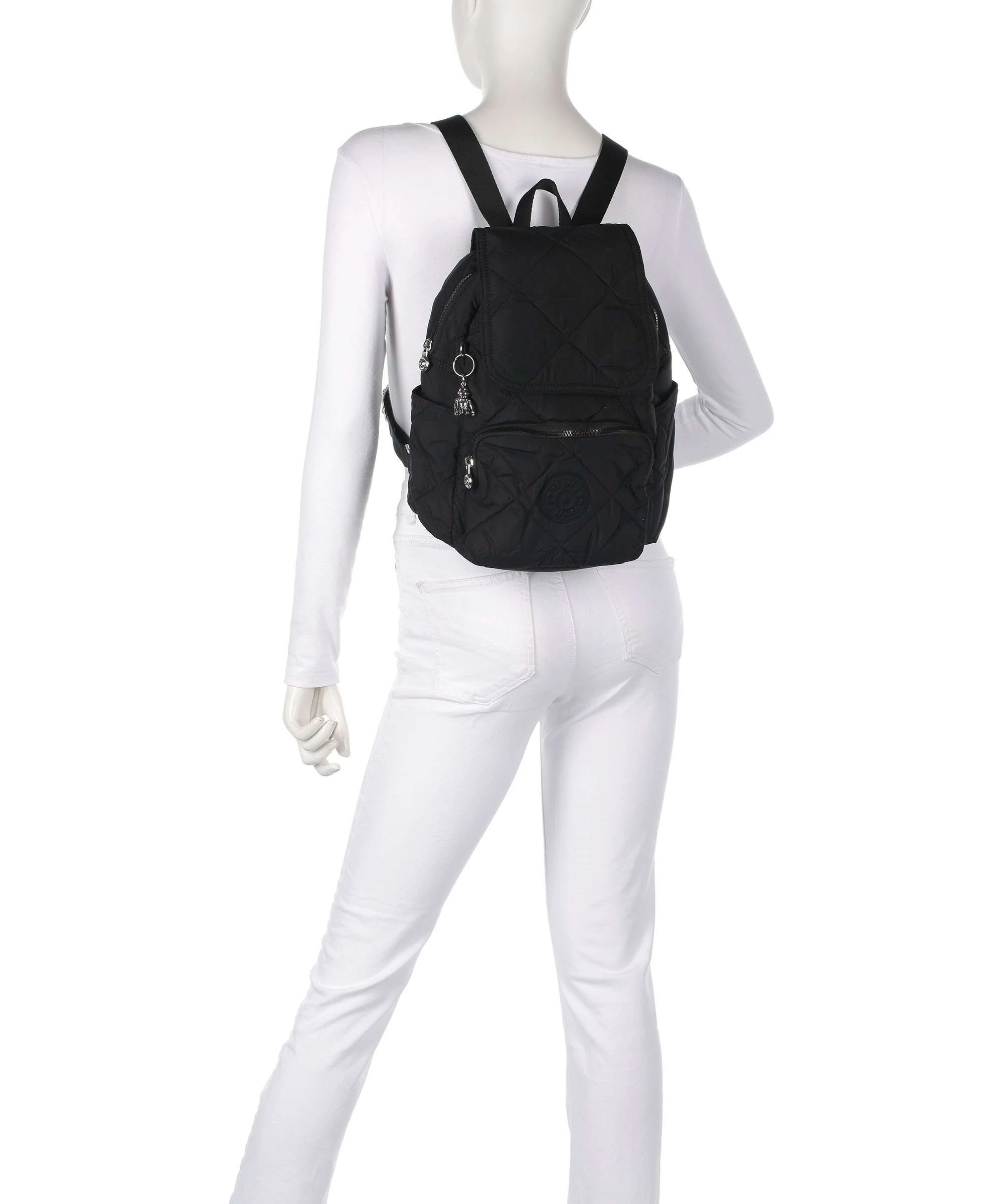 Kipling Crinkled Quilt City Pack S Backpack cosmic black - Image 3