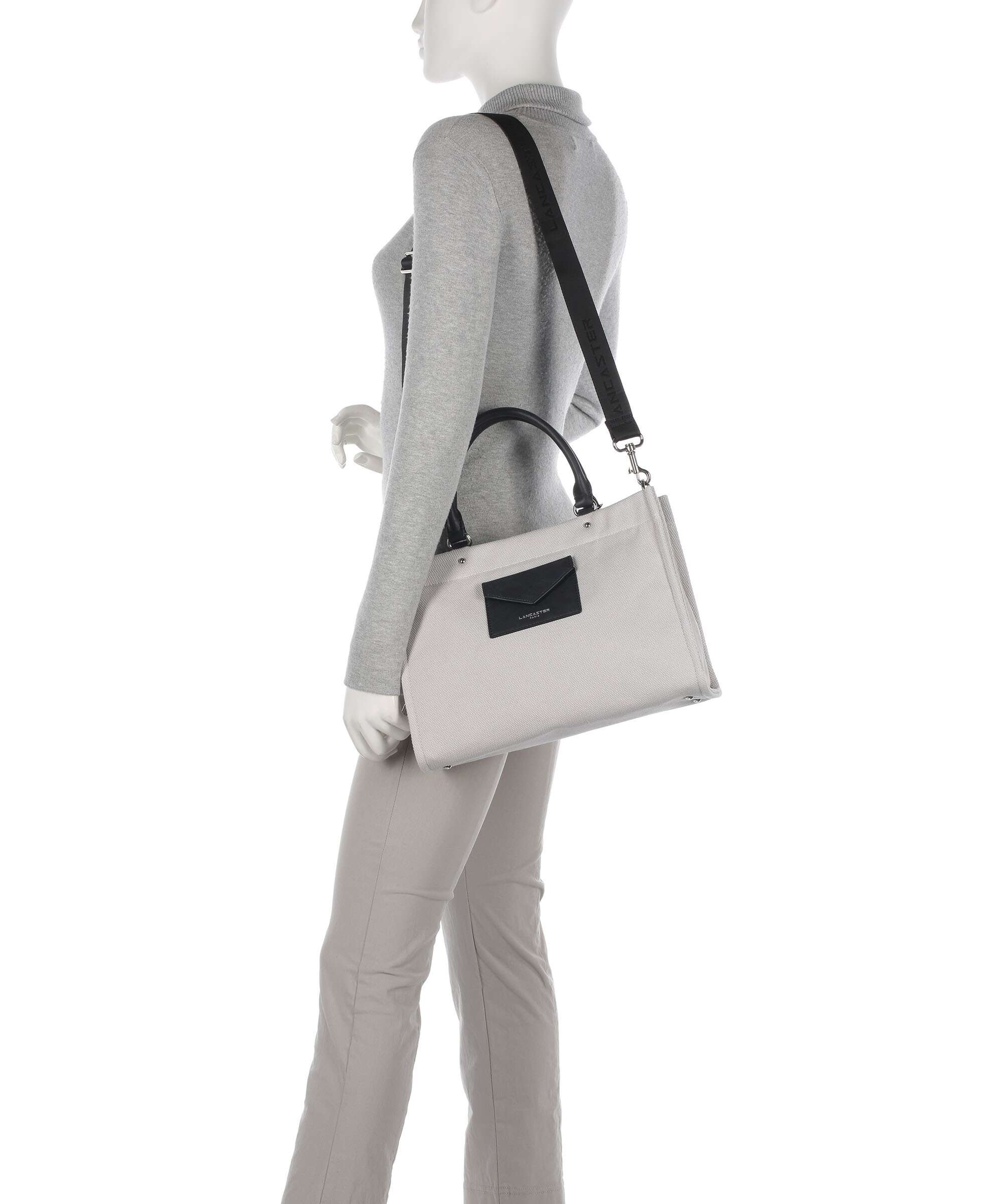 Lancaster Actual Conscious Canvas Handbag grisclai - Image 4