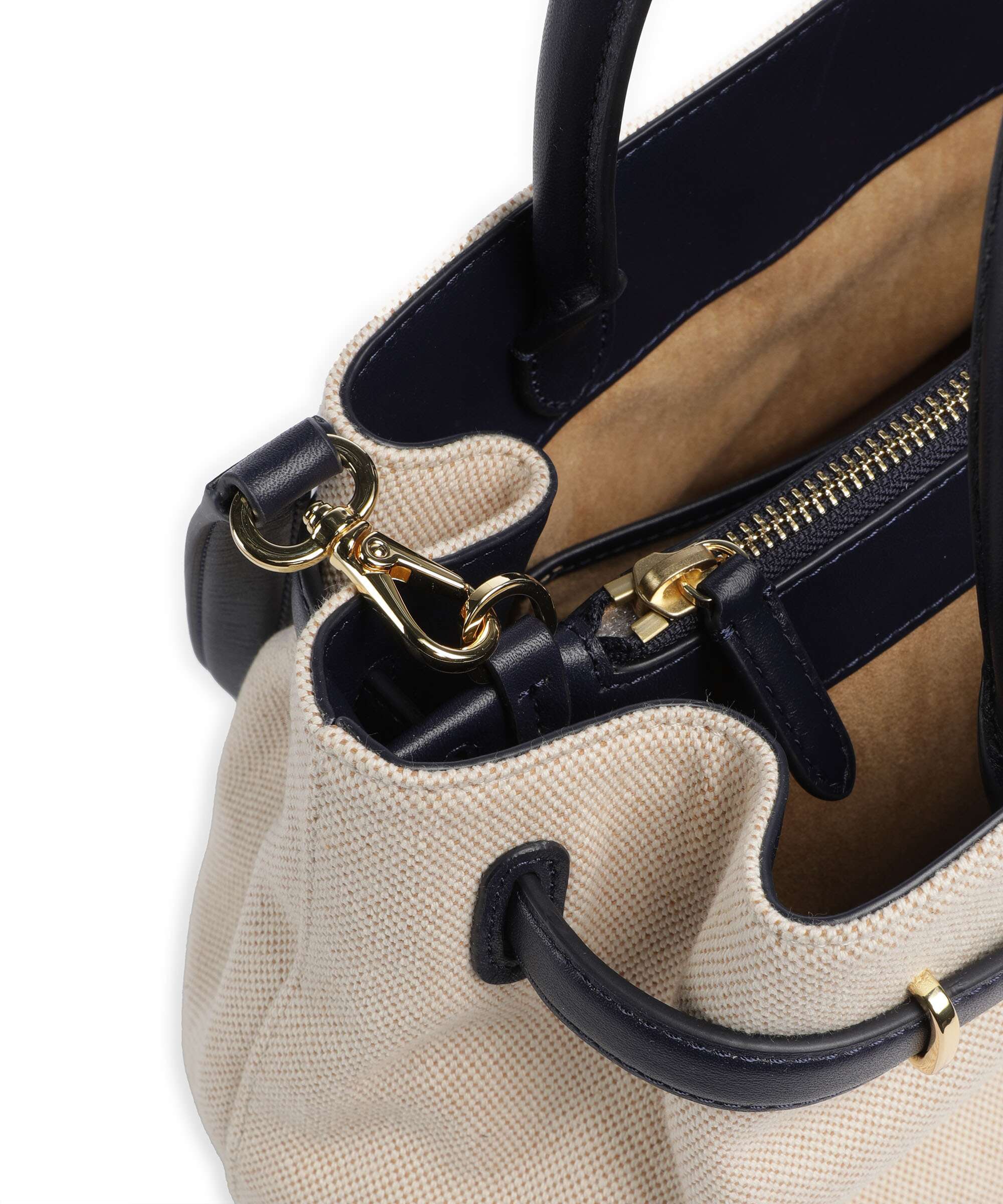 Lauren Ralph Lauren Blaike Large Handbag natural/buff canvas/refined navy - Image 4