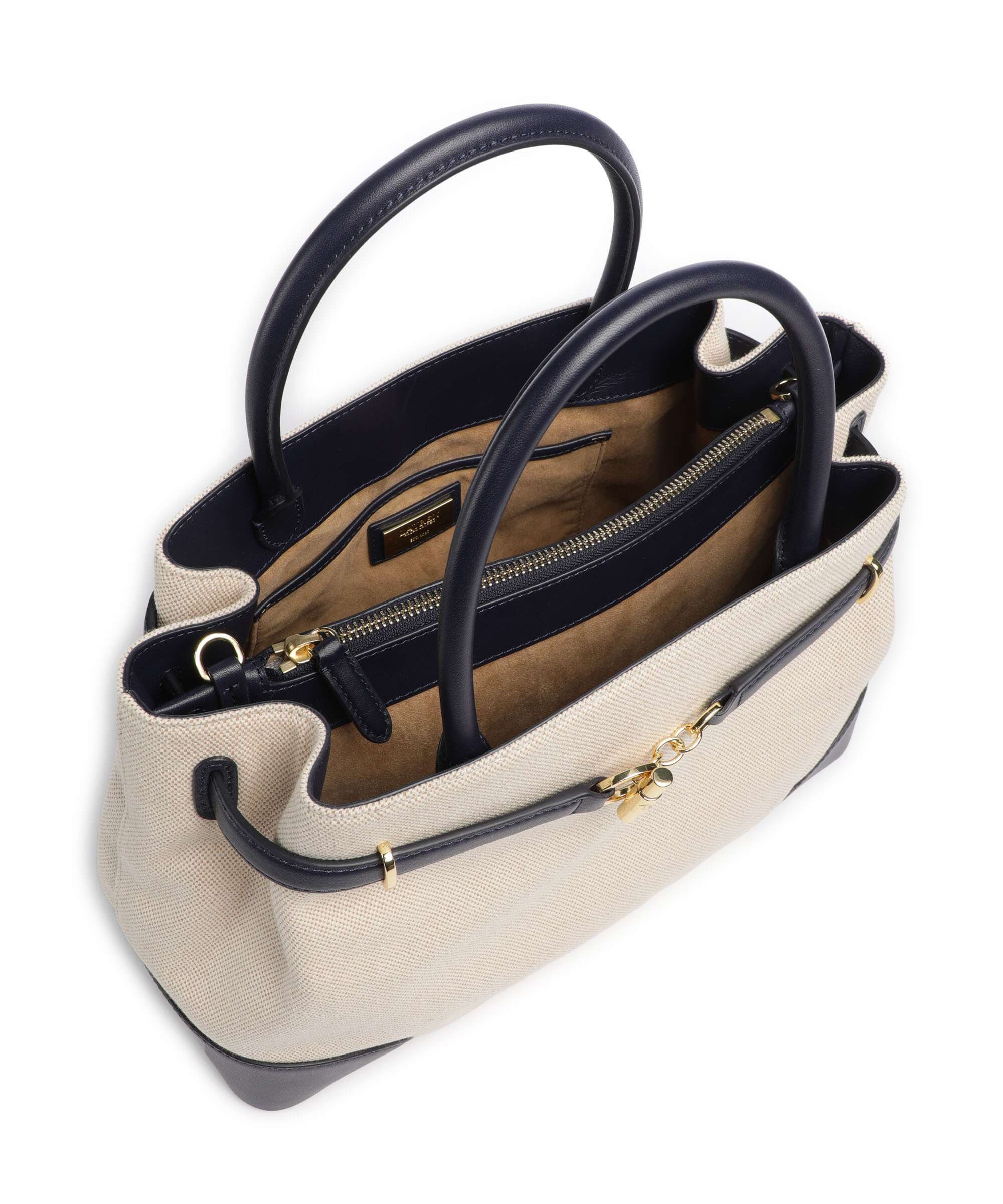 Lauren Ralph Lauren Blaike Large Handbag natural/buff canvas/refined navy - Image 6