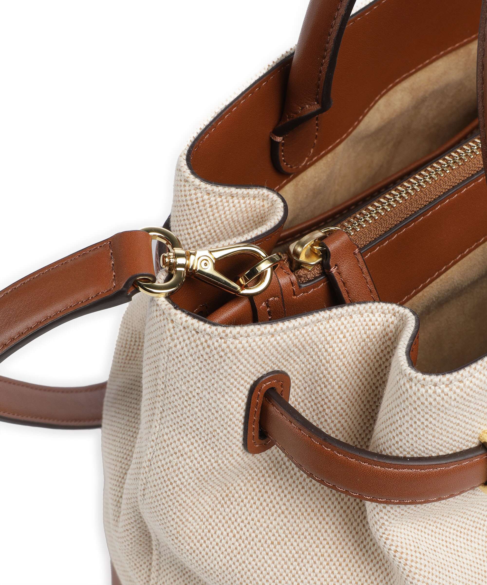 Lauren Ralph Lauren Blaike Large Handbag natural/buff canvas/lauren tan - Image 4