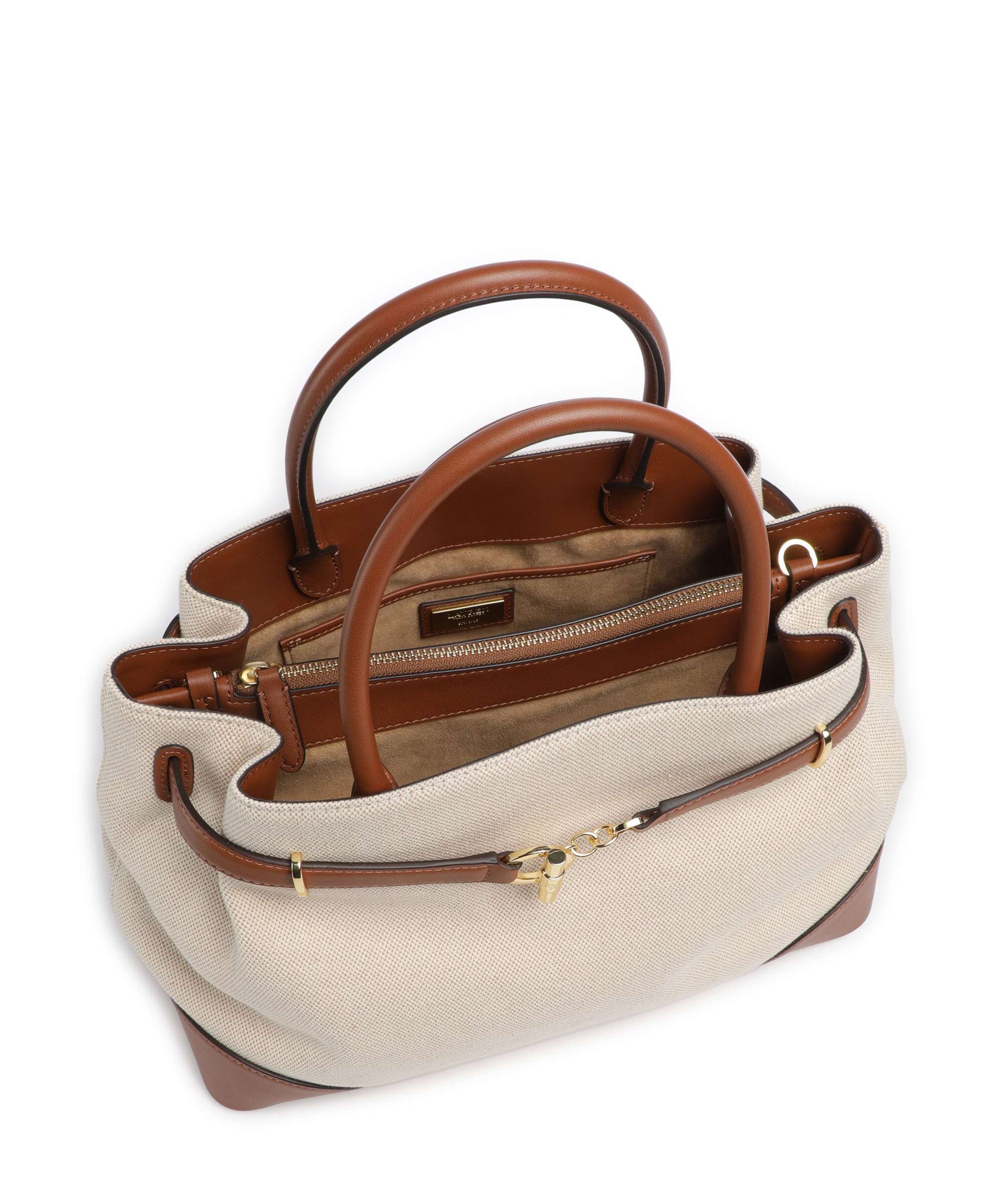 Lauren Ralph Lauren Blaike Large Handbag natural/buff canvas/lauren tan - Image 6