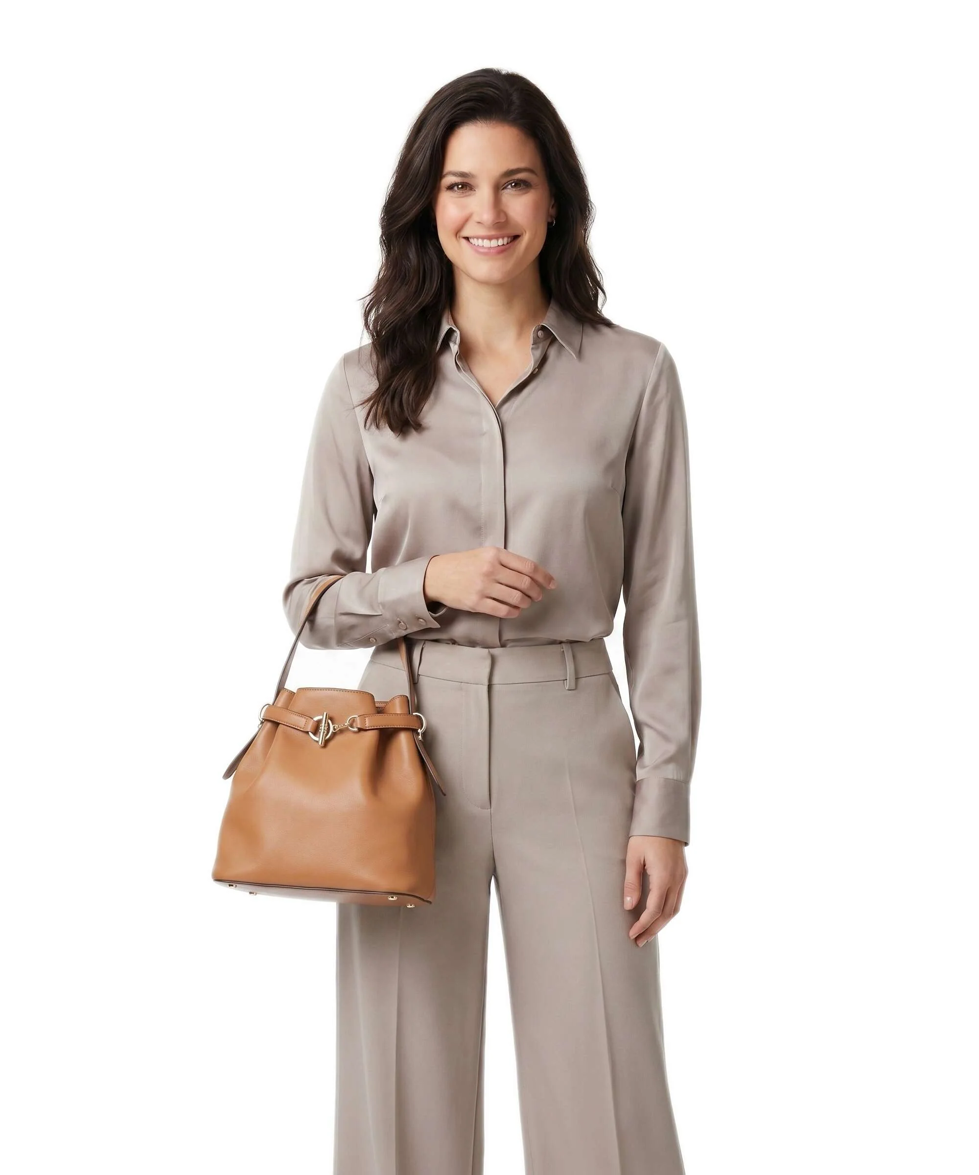 Lauren Ralph Lauren Blaike Medium Bucket bag classic caramel - Image 3