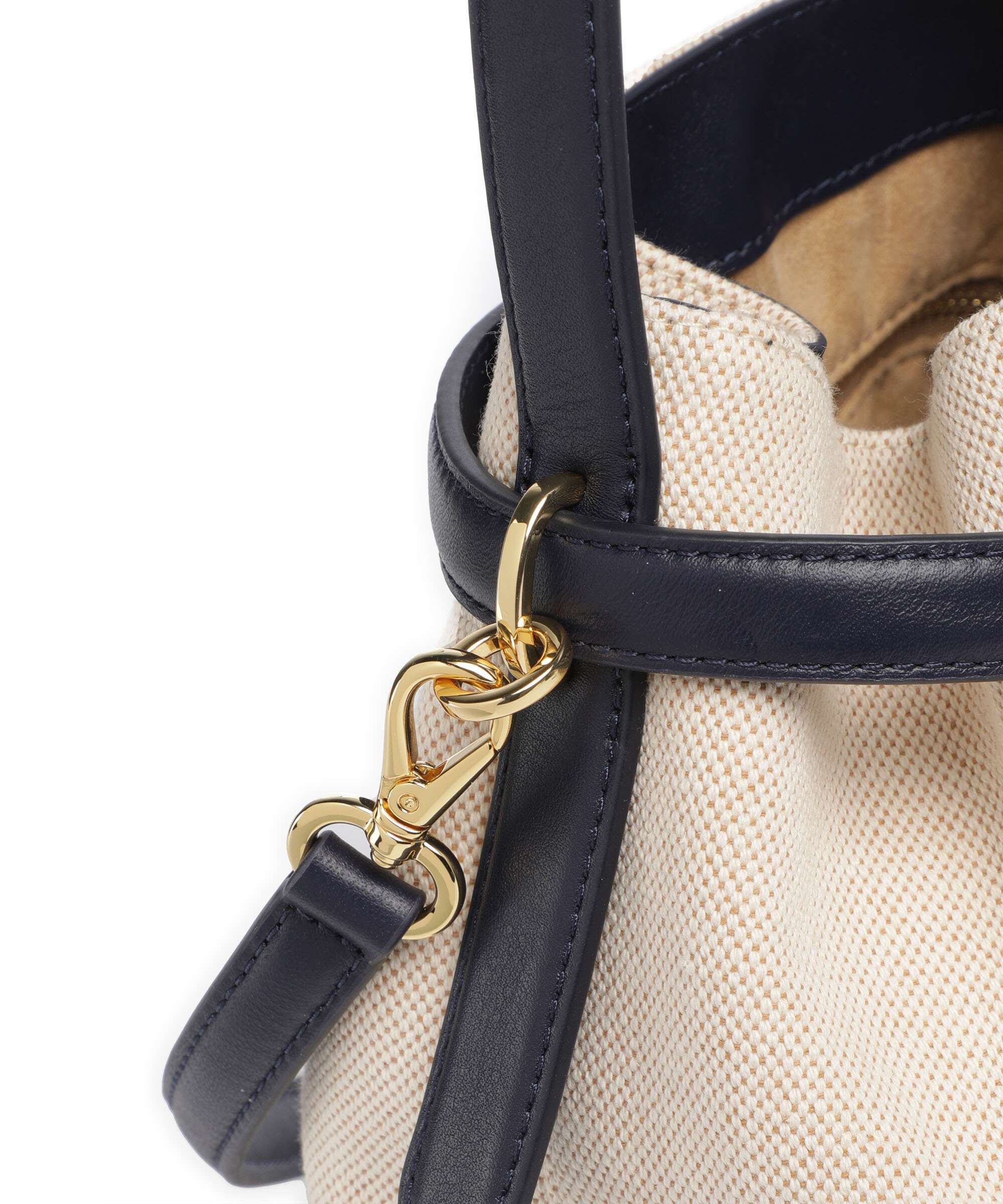 Lauren Ralph Lauren Blaike Medium Bucket bag natural/buff canvas/refined navy - Image 5