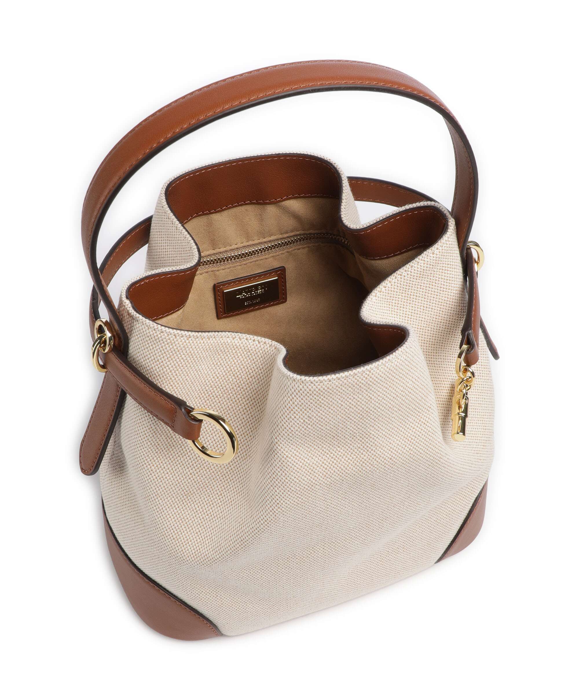Lauren Ralph Lauren Blaike Medium Bucket bag natural/buff canvas/lauren tan - Image 6