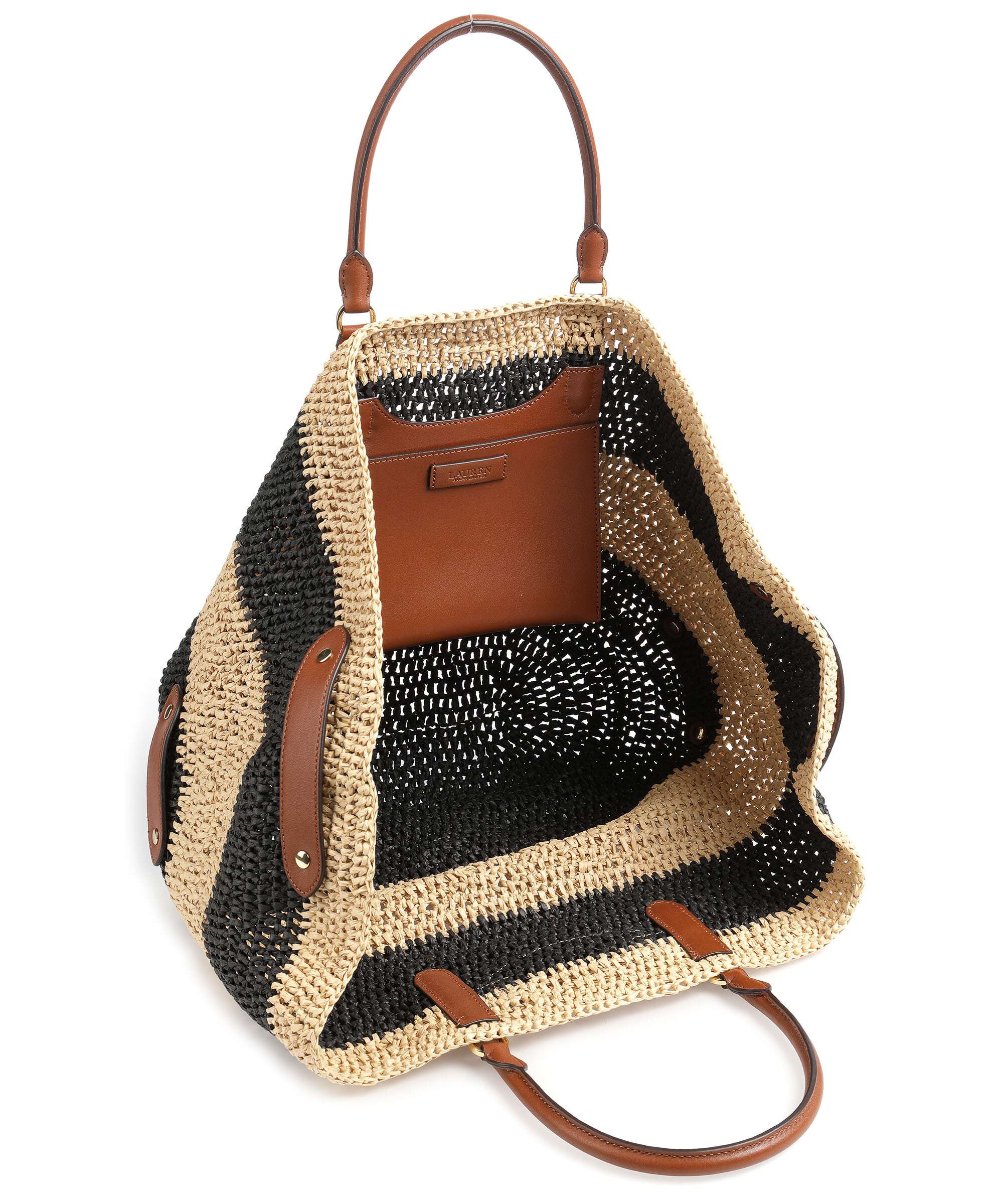 Lauren Ralph Lauren Daphney 40 Straw Handbag natural/black/lauren tan - Image 5