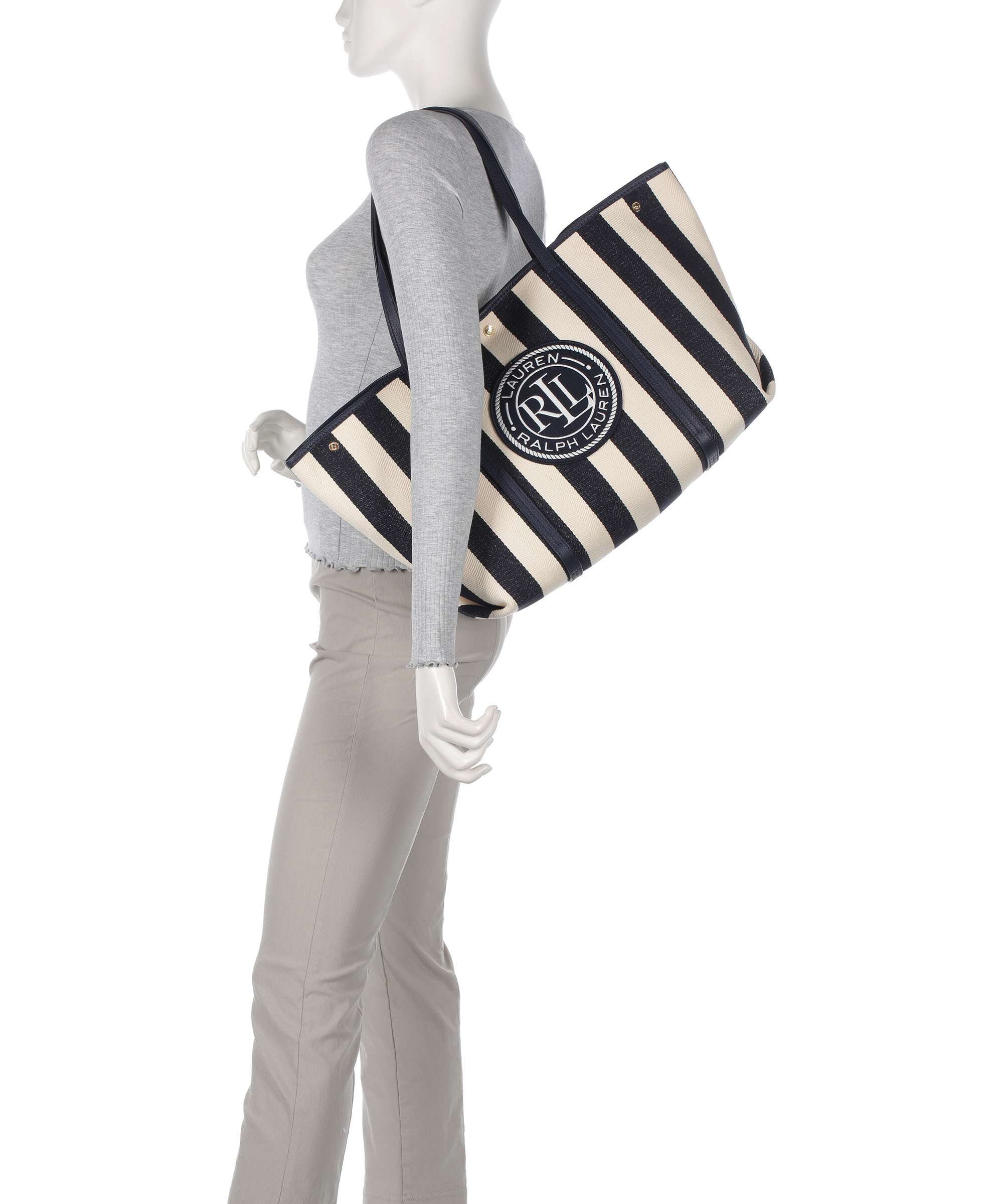 Lauren Ralph Lauren Emerie Extra Large Tote bag natural/refined navy stripe - Image 3