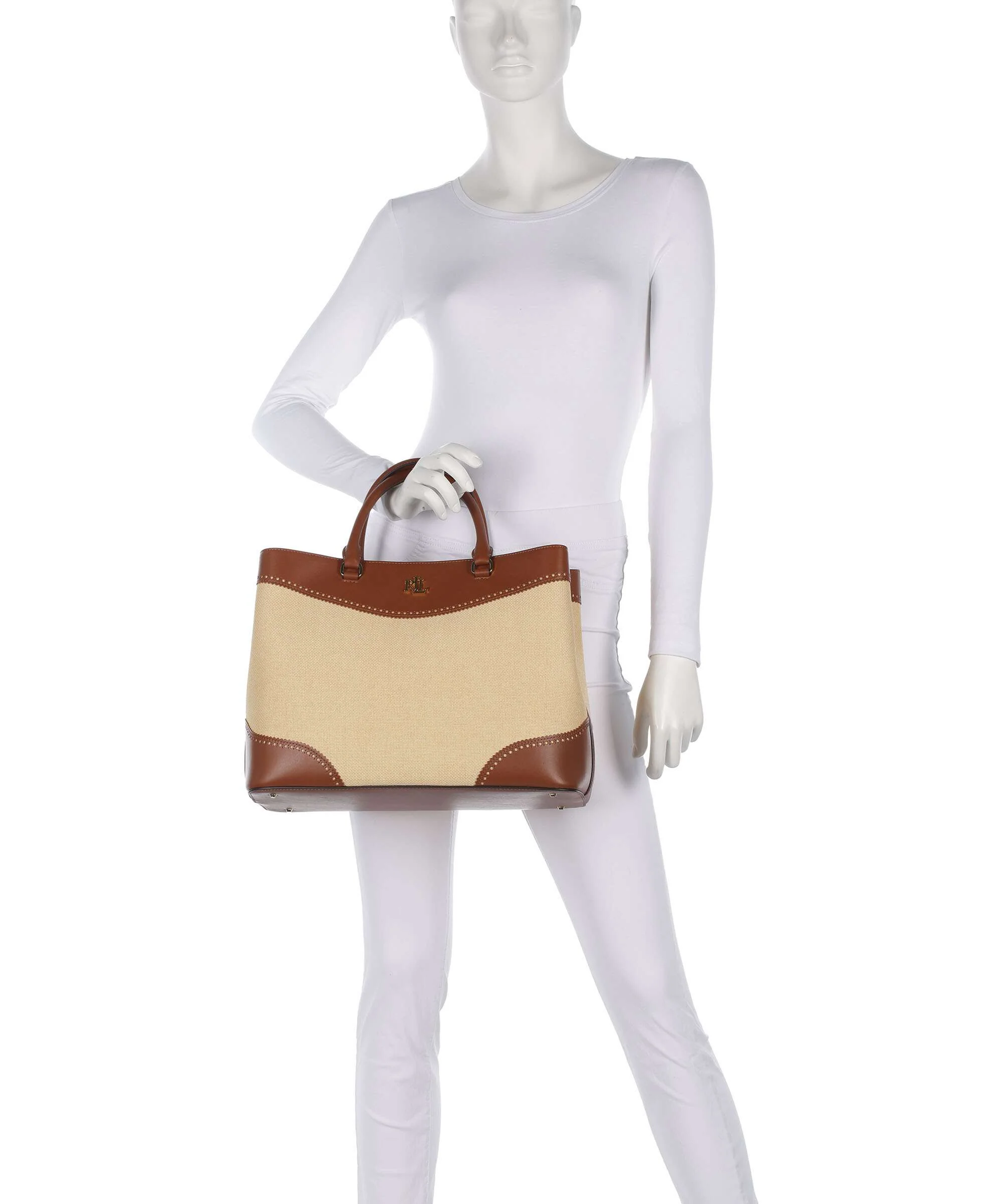 Lauren Ralph Lauren Marcy 36 Handbag dark natural/lauren tan - Image 3