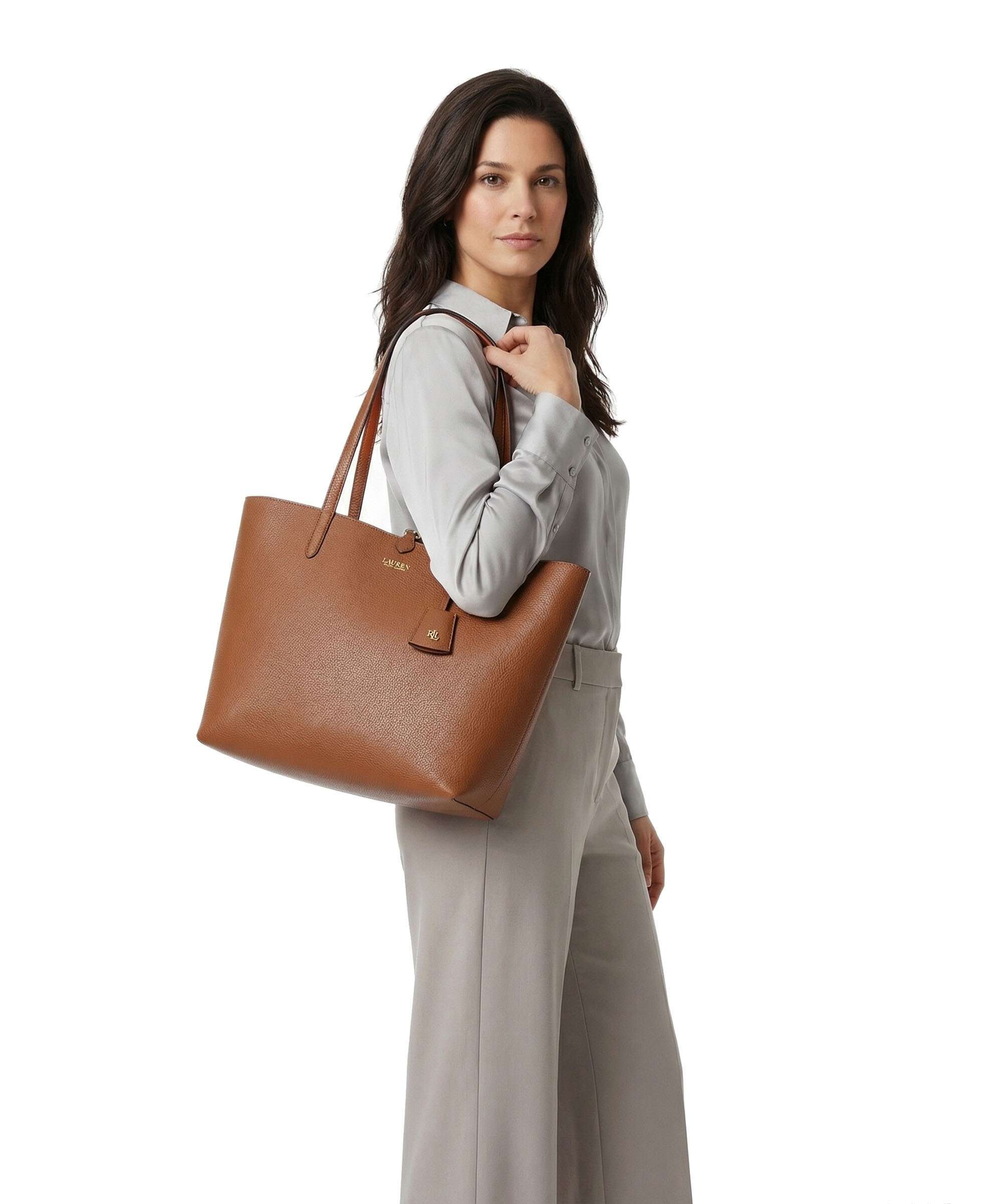 Lauren Ralph Lauren Medium Tote bag tan/orange - Image 3