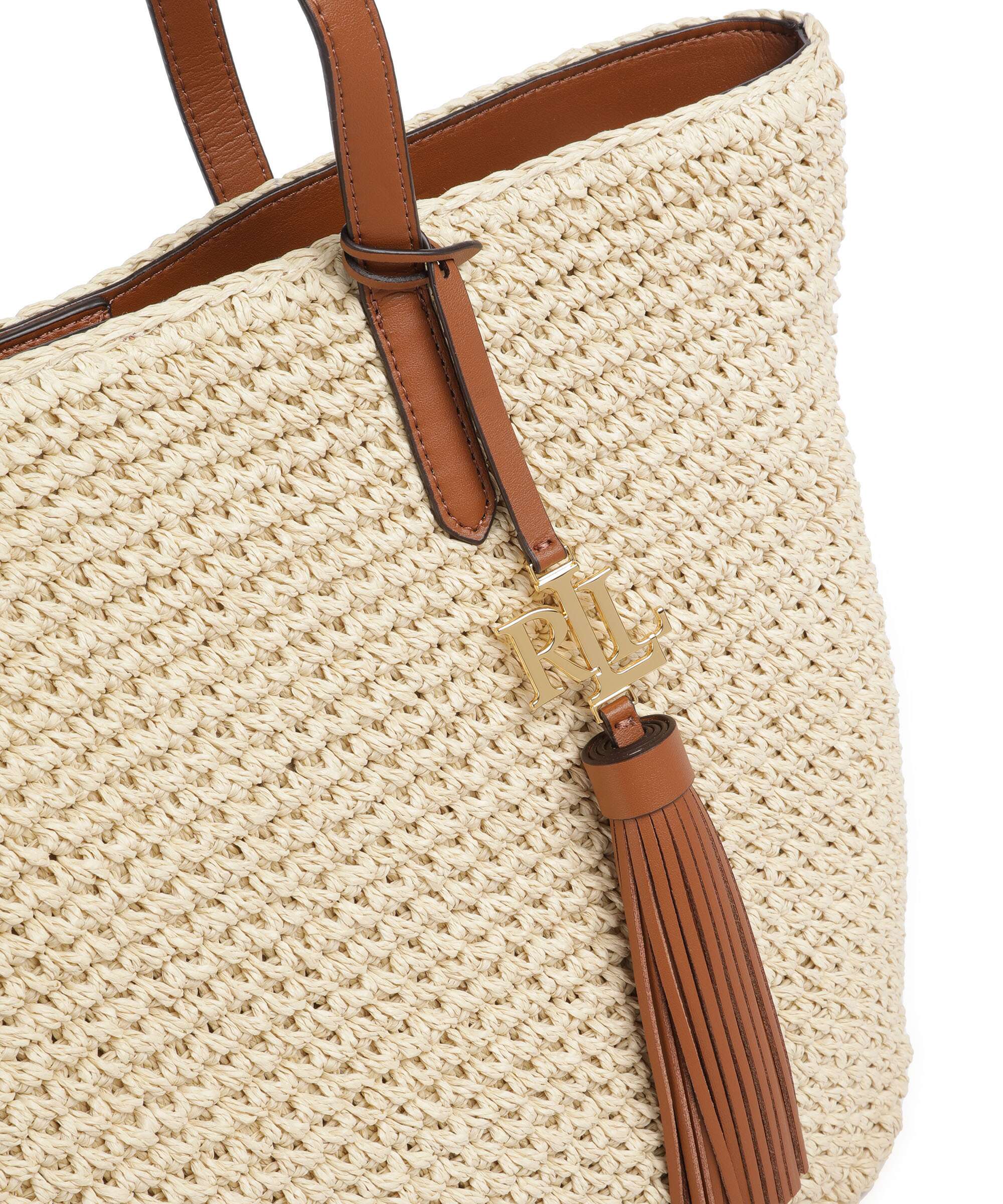 Lauren Ralph Lauren Whitney 29 Straw Tote bag natural/lauren tan - Image 4