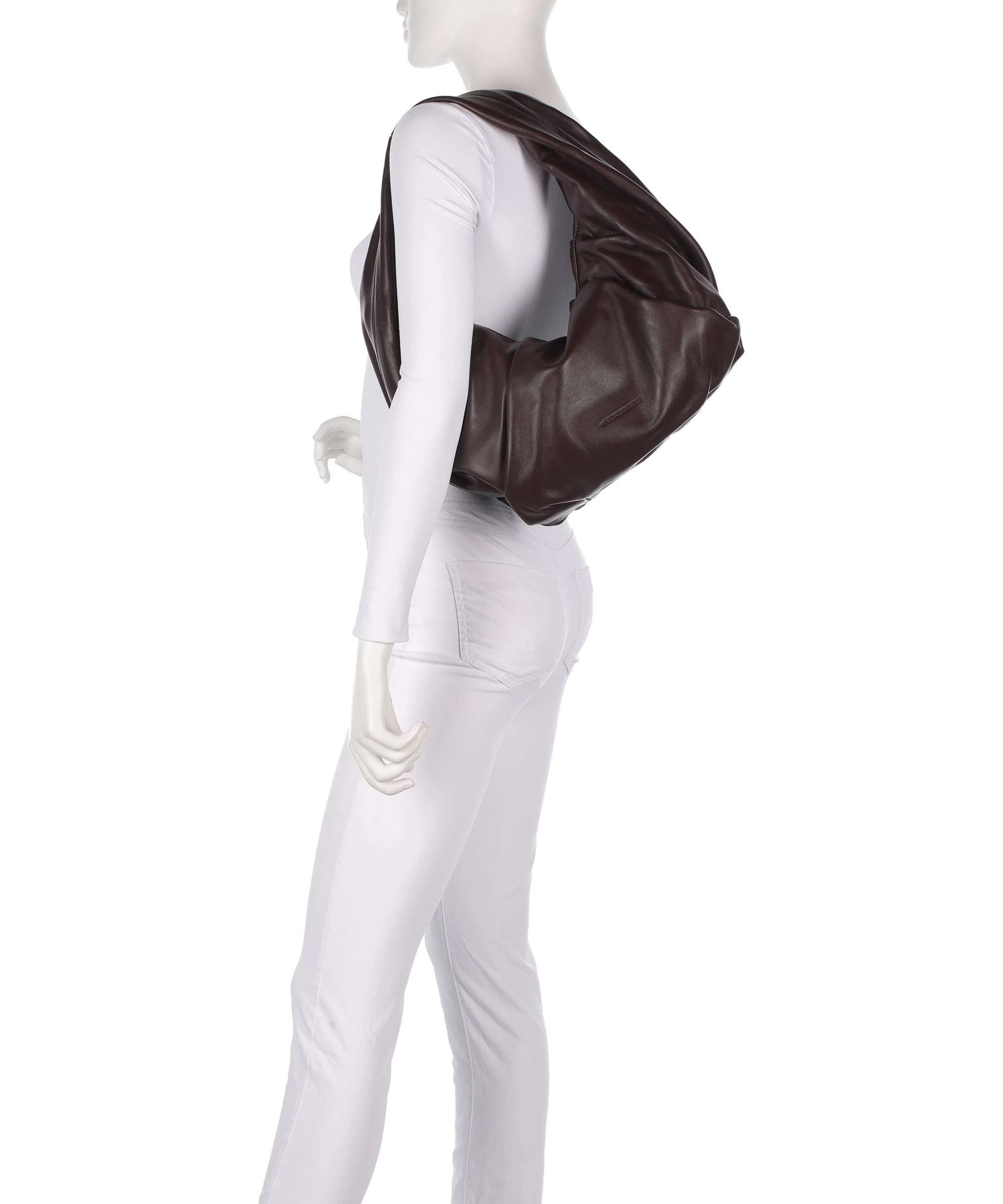 Les Visionnaires Greta Essential Silky Hobo bag aubergine - Image 3