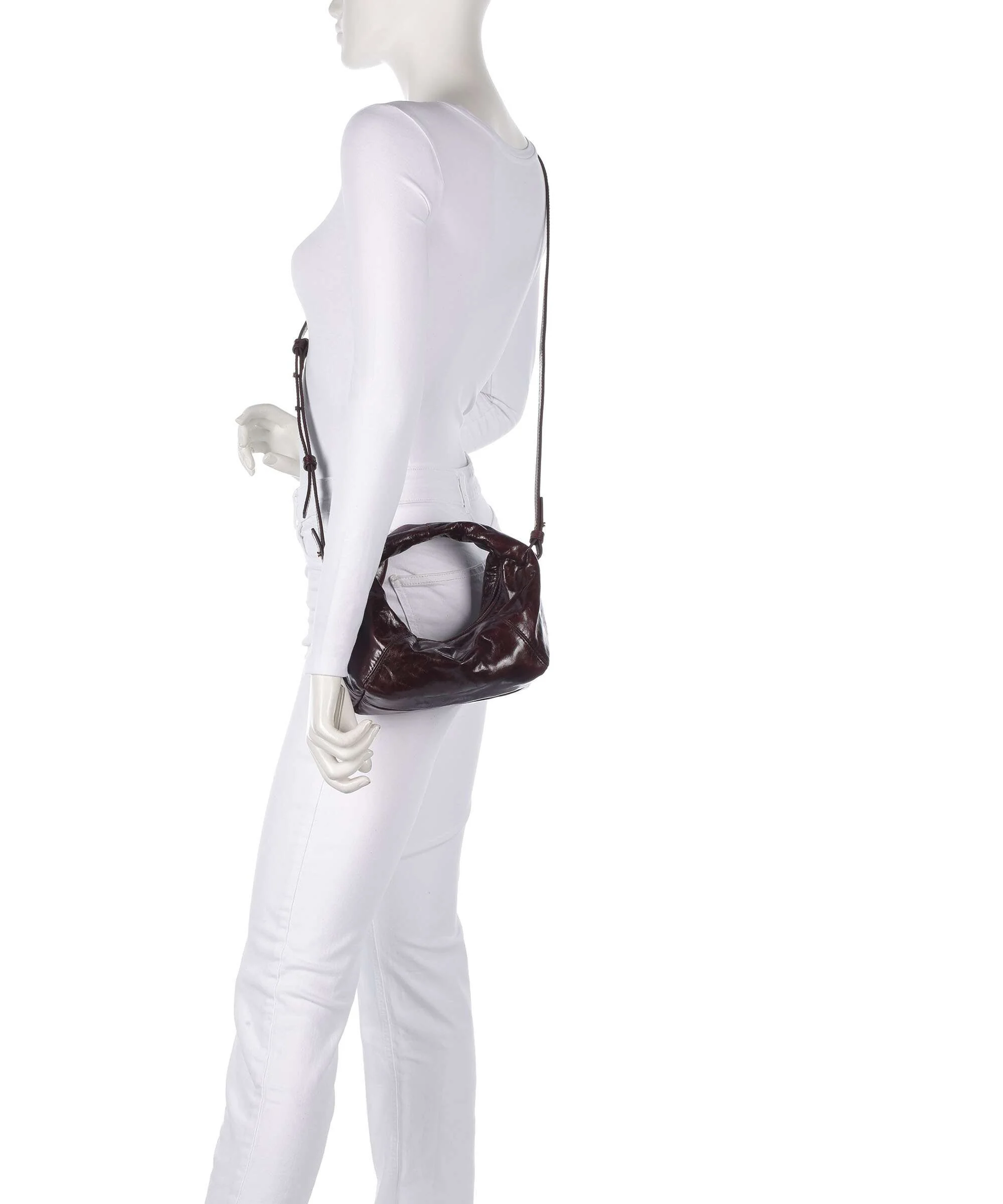 Les Visionnaires Greta Icon Crikle Mini Handbag bordeaux red - Image 3