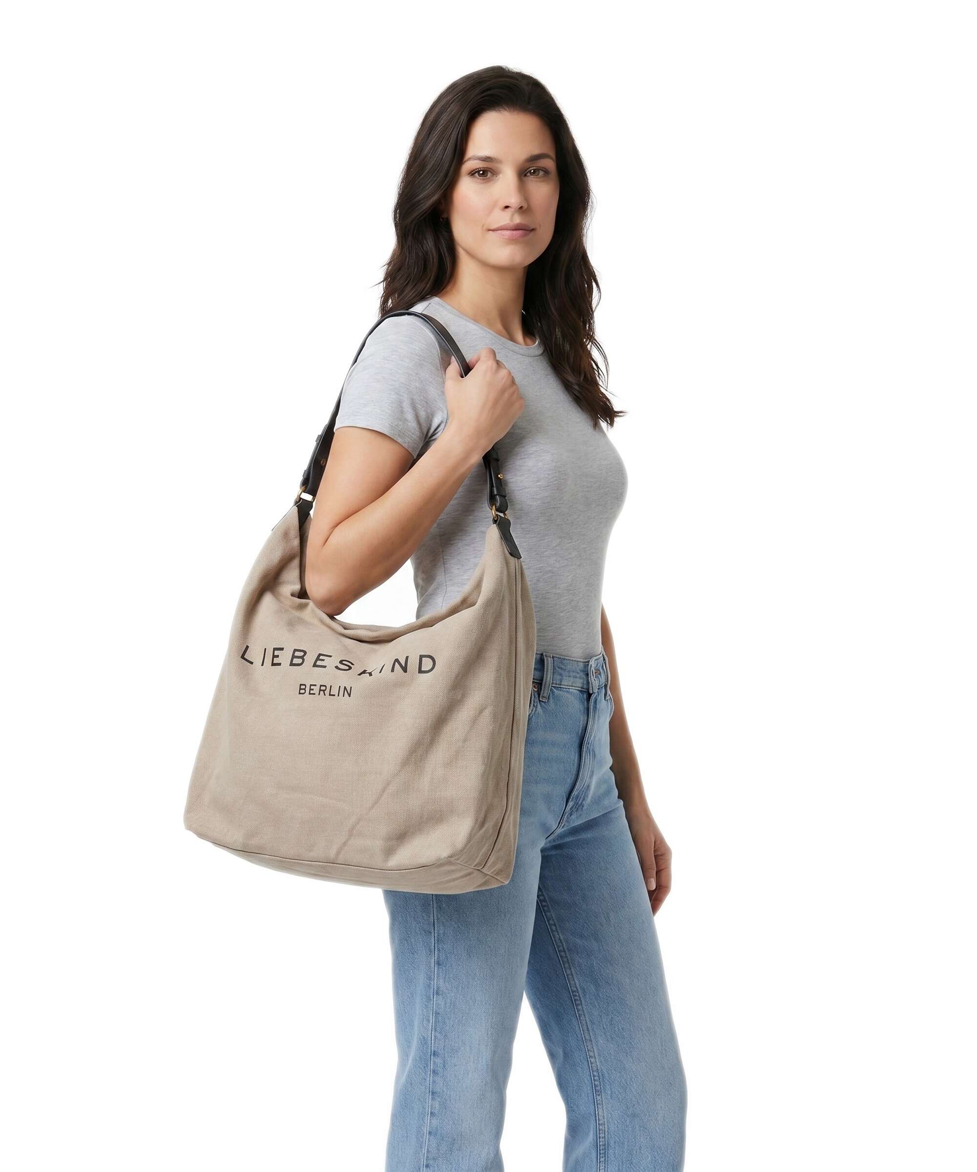 Liebeskind Clea Denim Hobo bag beige - Image 3
