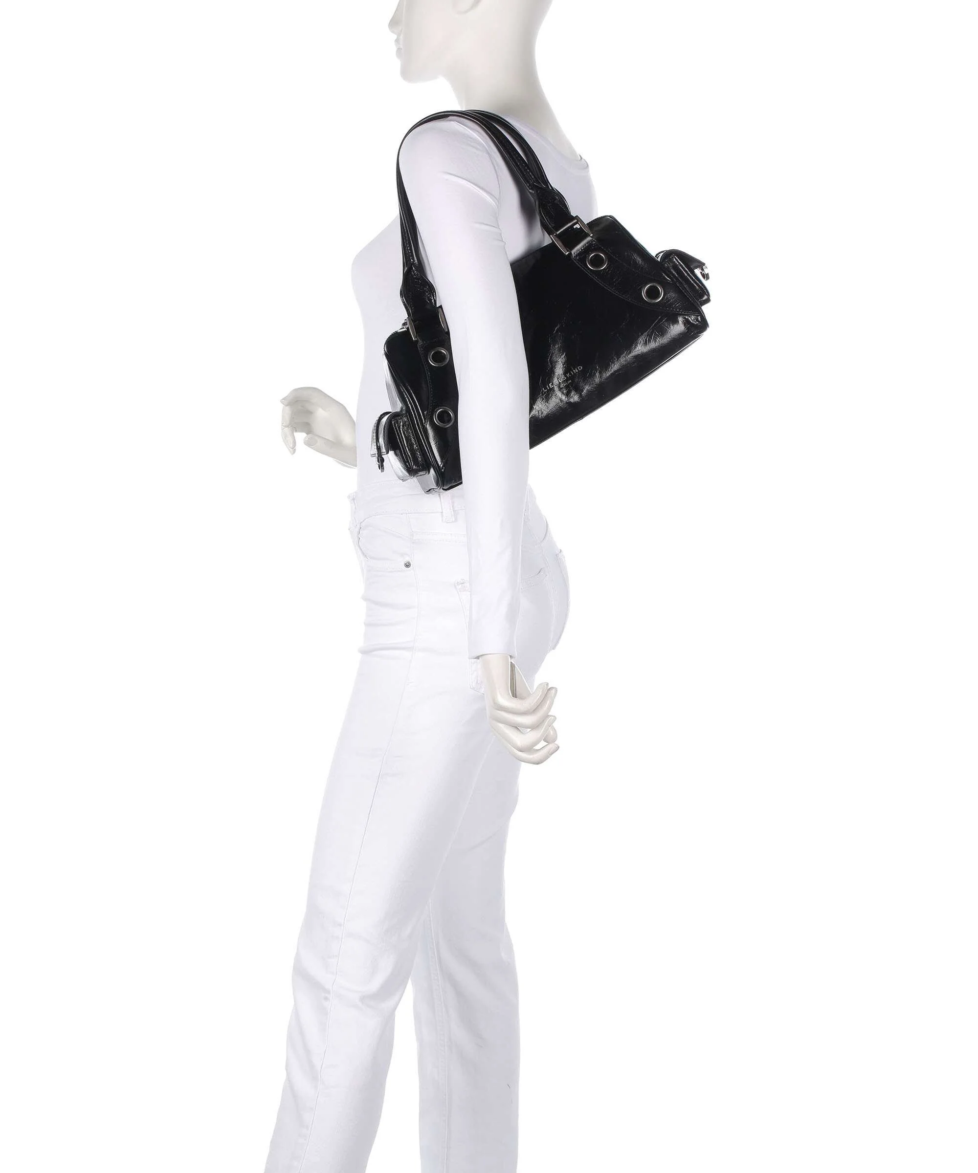 Liebeskind Nika Lack Distressed M Shoulder bag black - Image 3