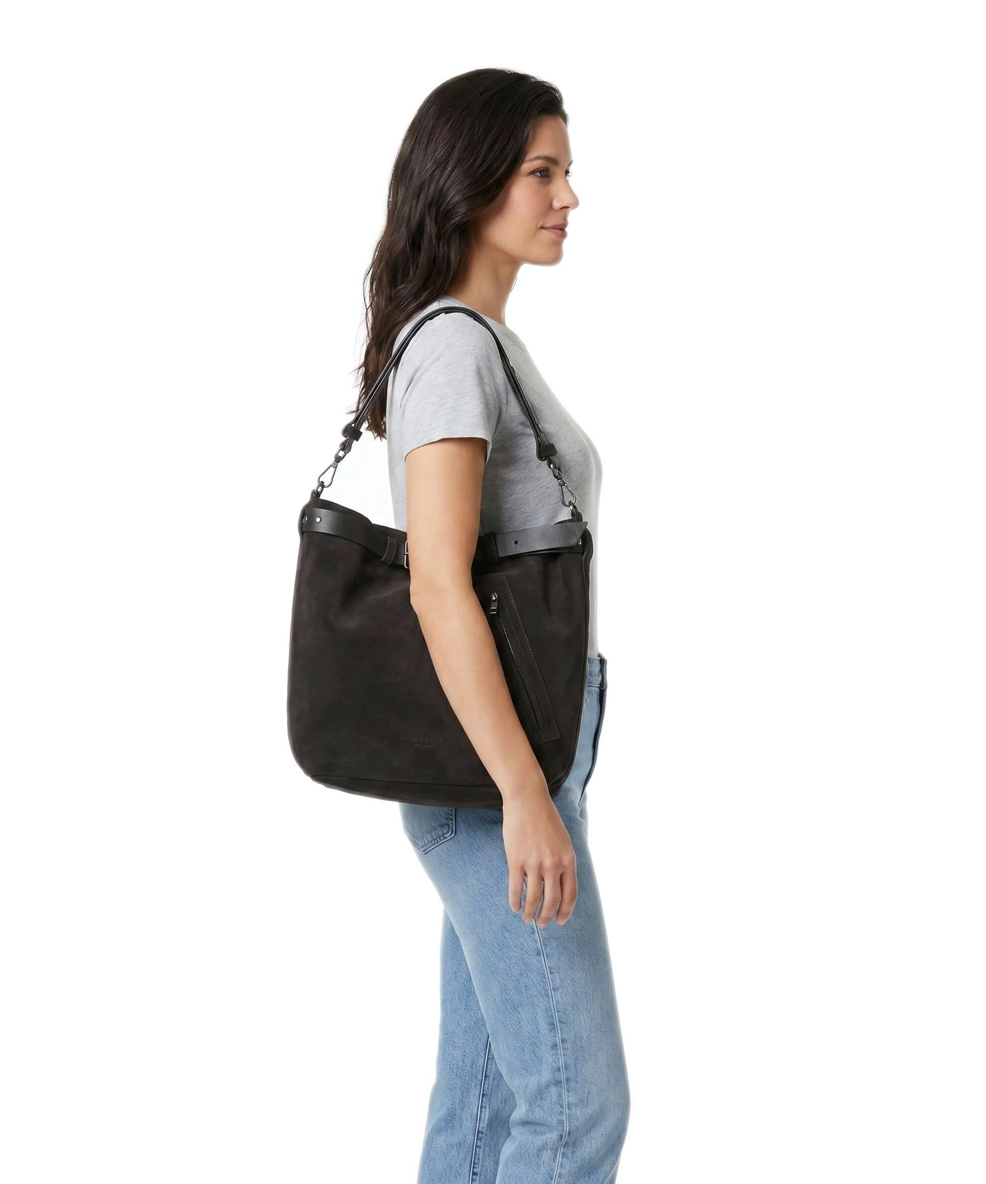 Liebeskind Zita Hydro Suede L Bucket bag deep soil - Image 3