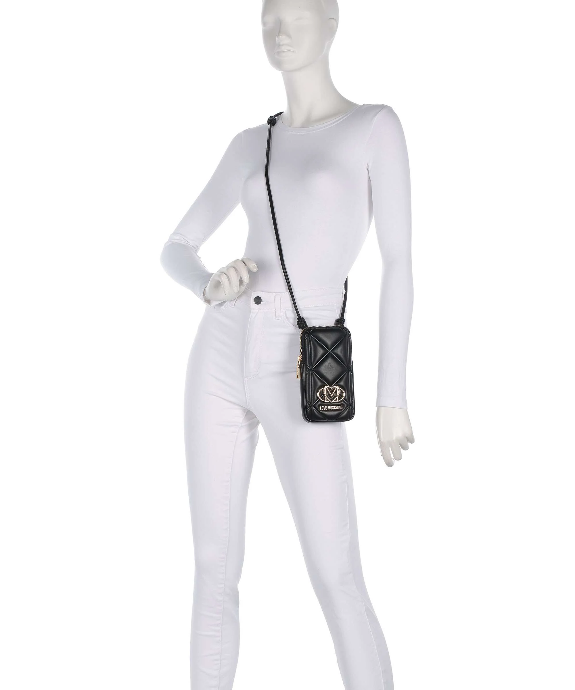 Love Moschino Embossed Q Phone bag black - Image 3
