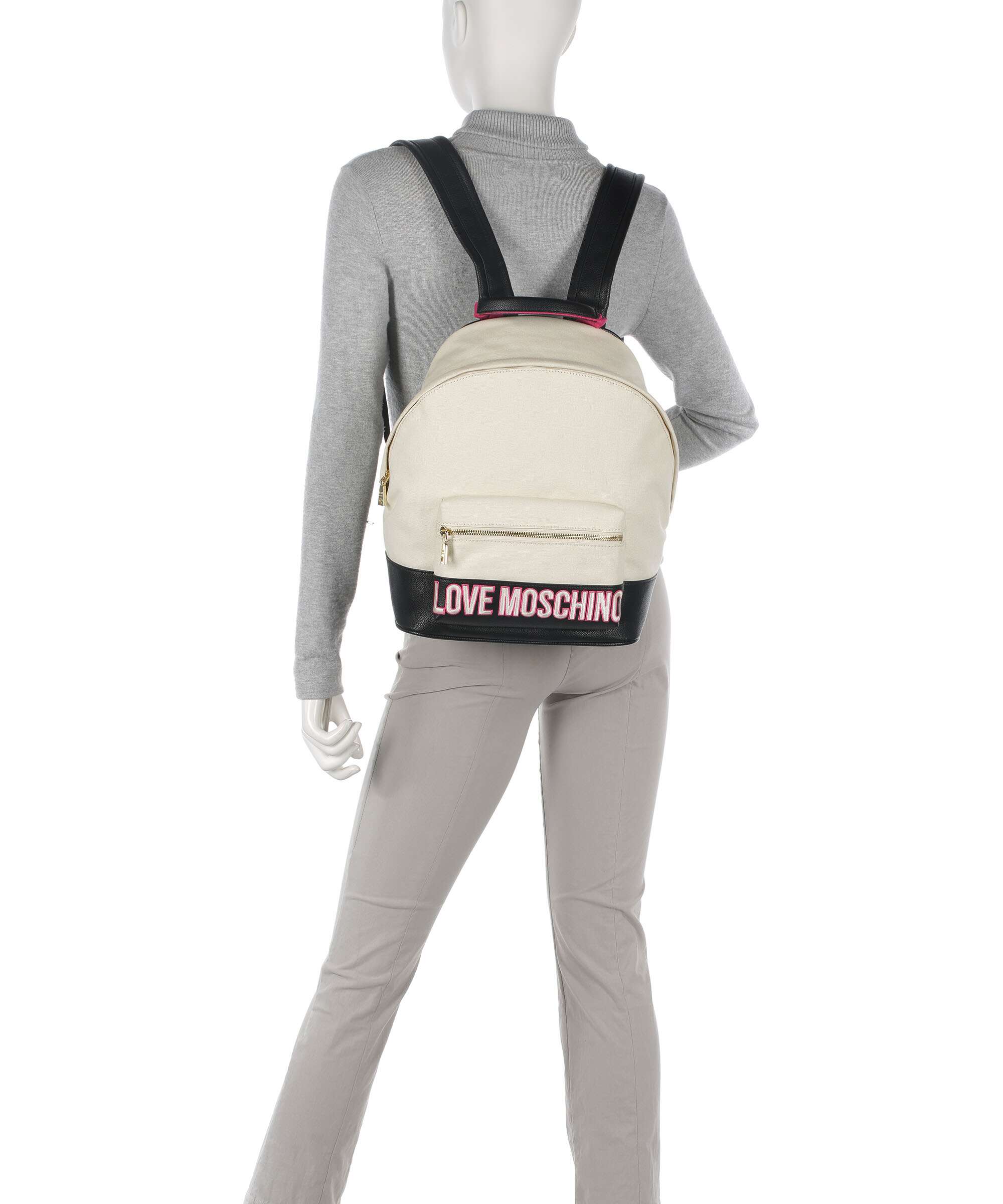 Love Moschino Free Time Backpack nero/fuxia/avorio - Image 3