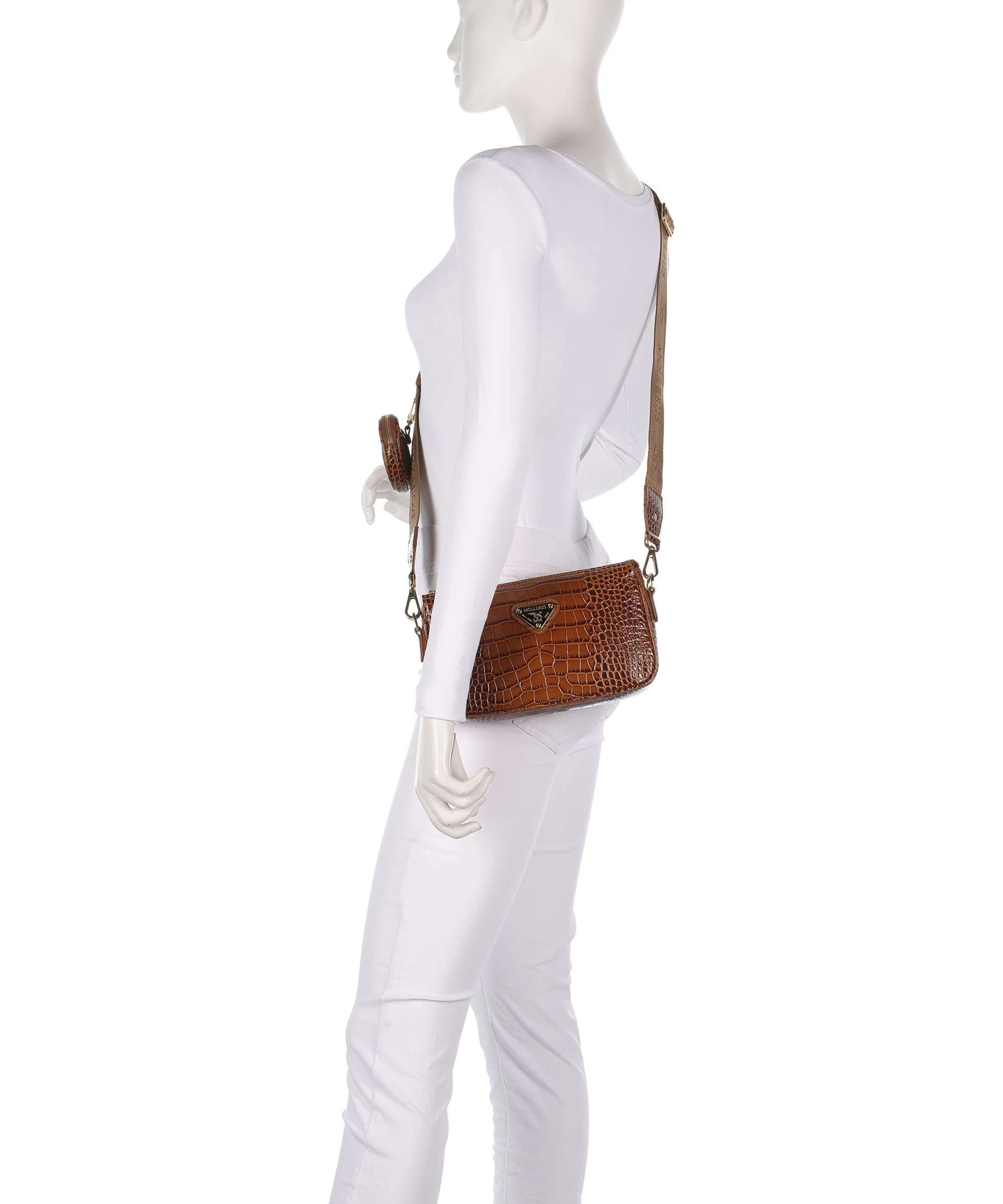 Maison Mollerus Croco Zell Shoulder bag honey braun - Image 3