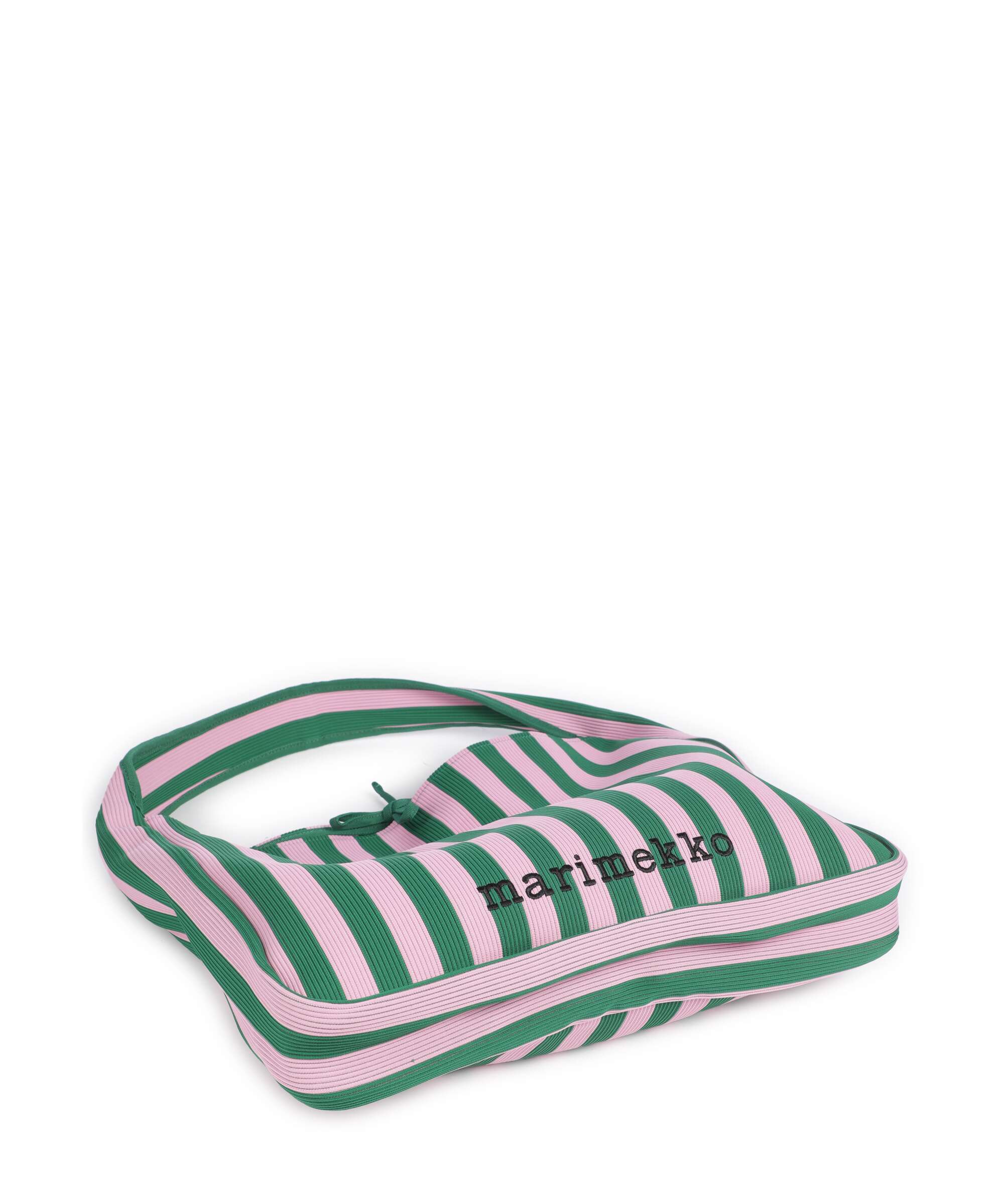 Marimekko Knitted Merirosvo Hobo bag pink/dark green - Image 4