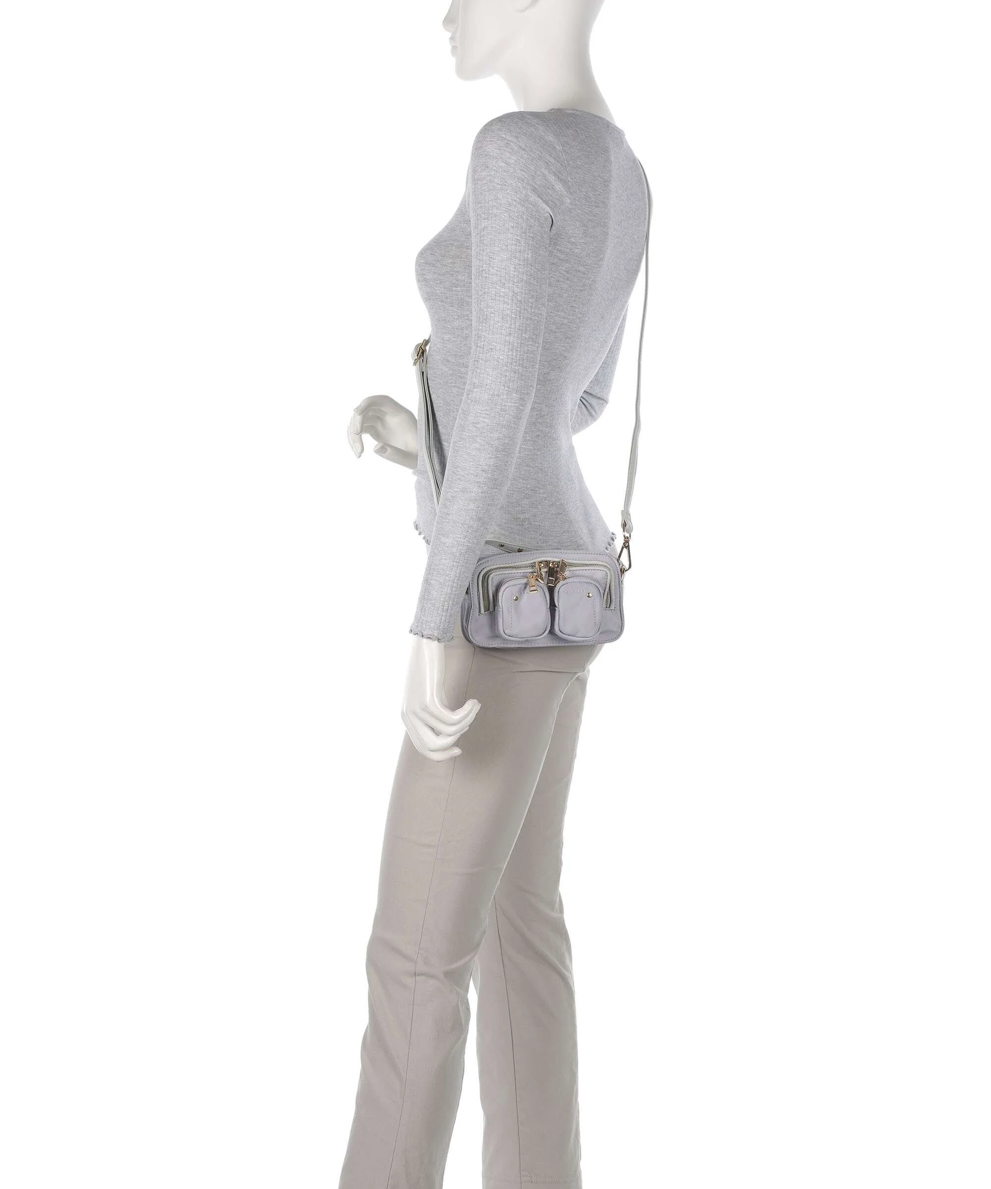 Núnoo Recycled Nylon Helena Crossbody bag light grey - Image 3