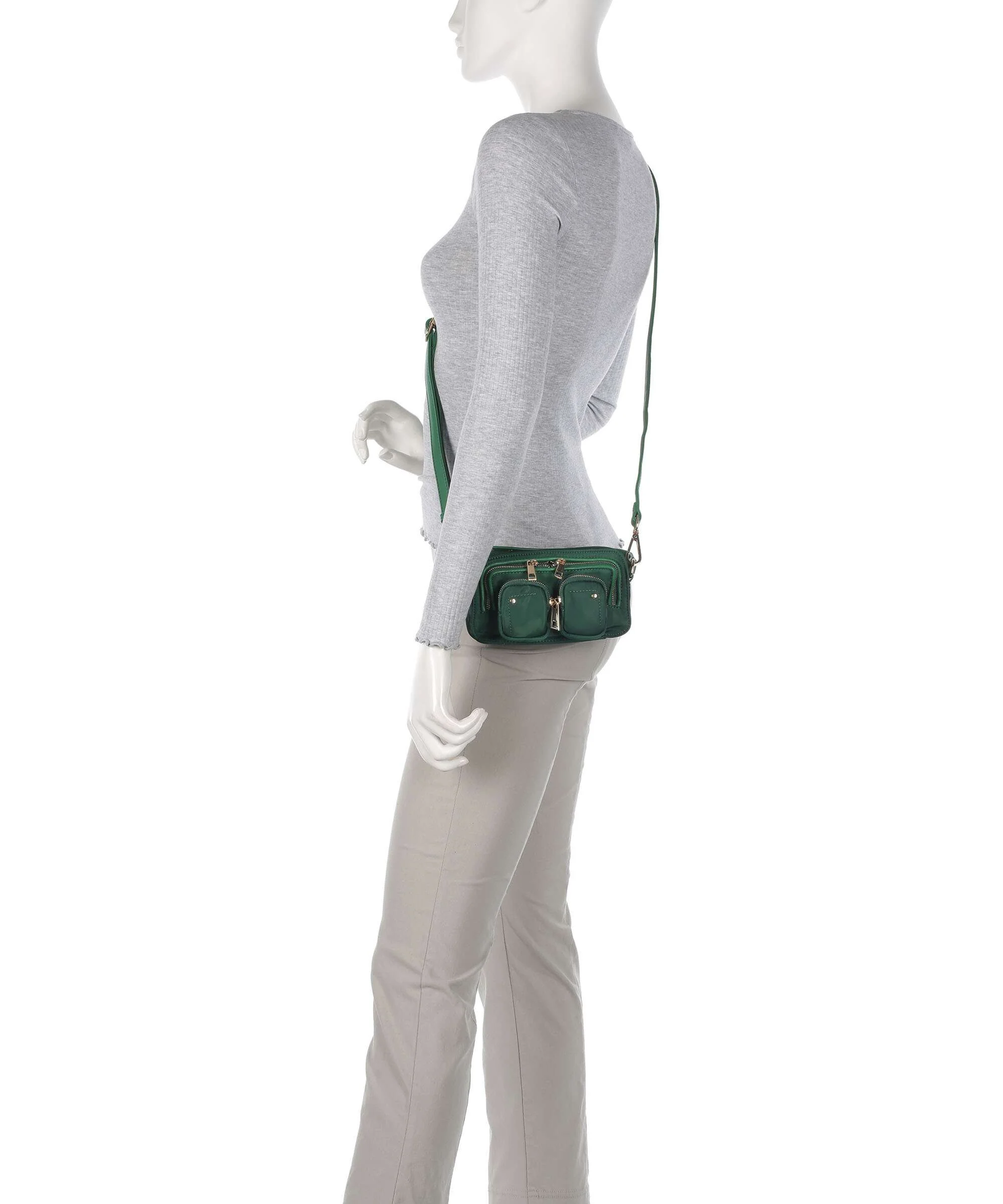 Núnoo Recycled Nylon Helena Crossbody bag dark green - Image 3