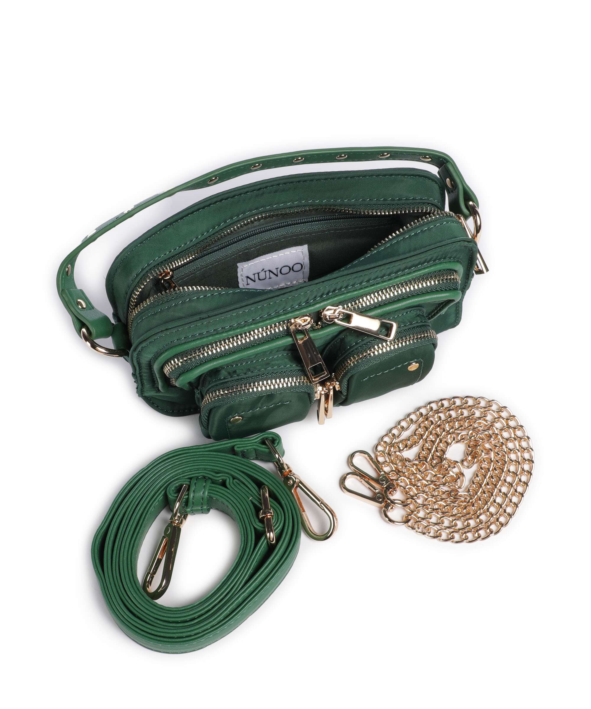 Núnoo Recycled Nylon Helena Crossbody bag dark green - Image 6