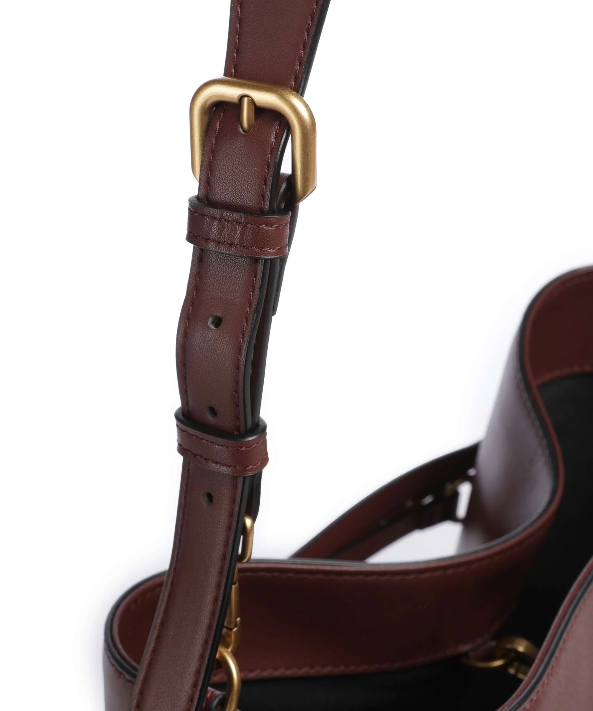 Pinko Belt Classic Bucket bag burgundy wine/antique gold - Image 4