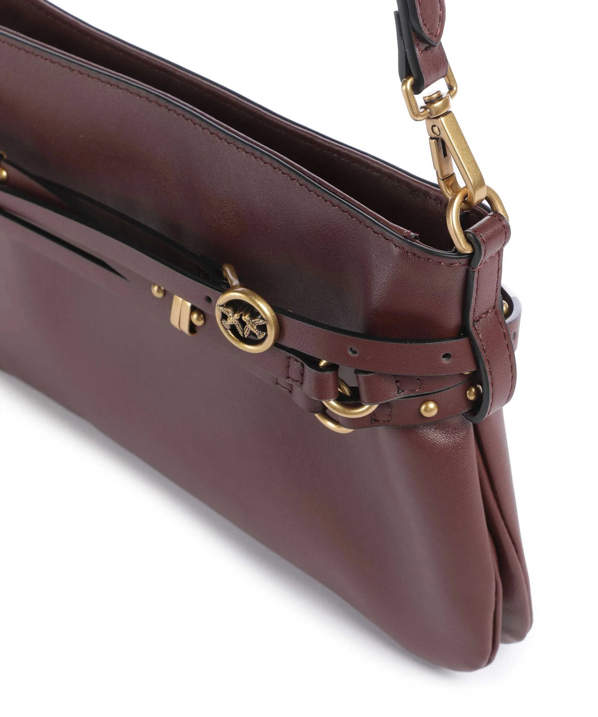 Pinko Belt Mini Shoulder bag burgundy wine/antique gold - Image 5