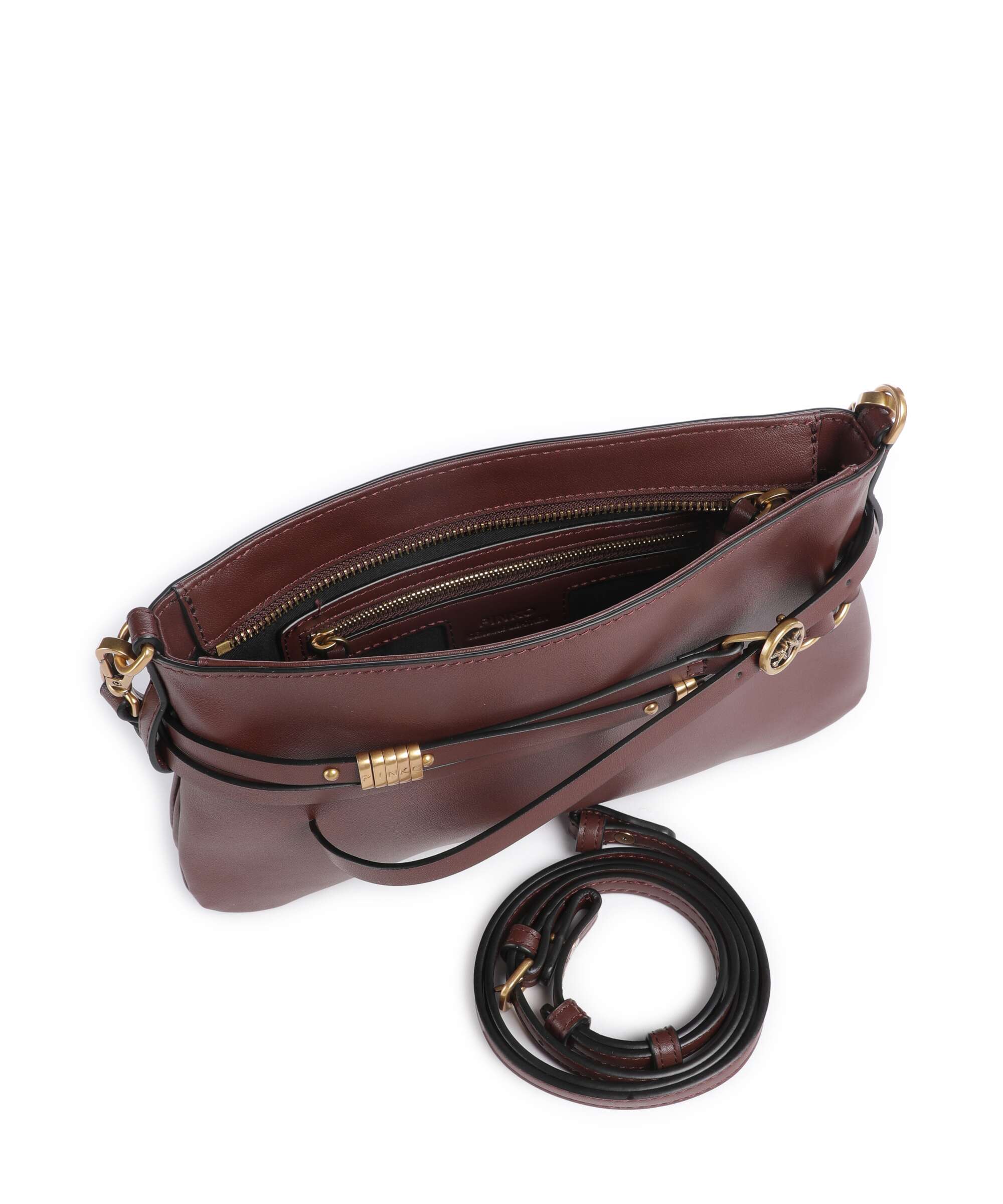 Pinko Belt Mini Shoulder bag burgundy wine/antique gold - Image 7