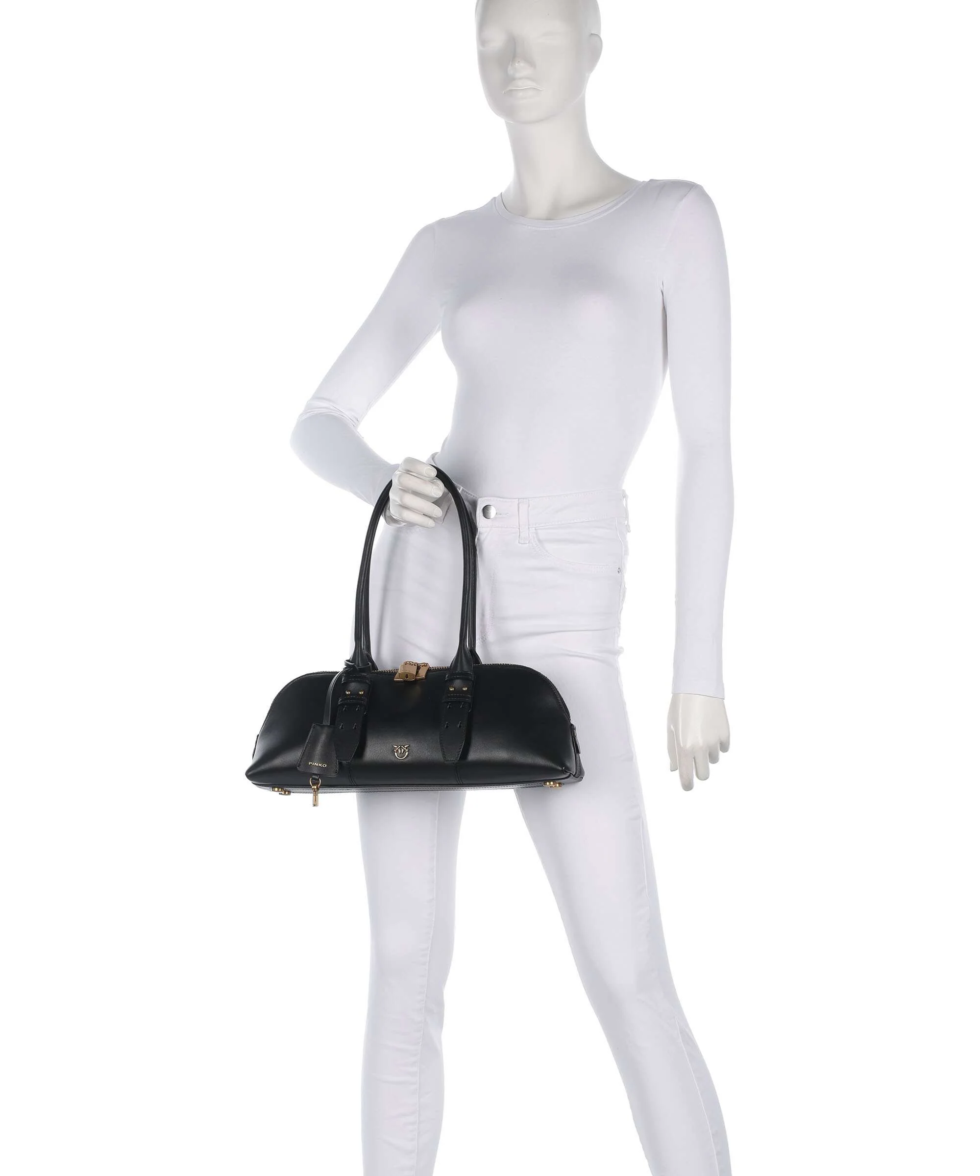 Pinko Bowling Horizontal Big Handbag nero/antique gold - Image 3