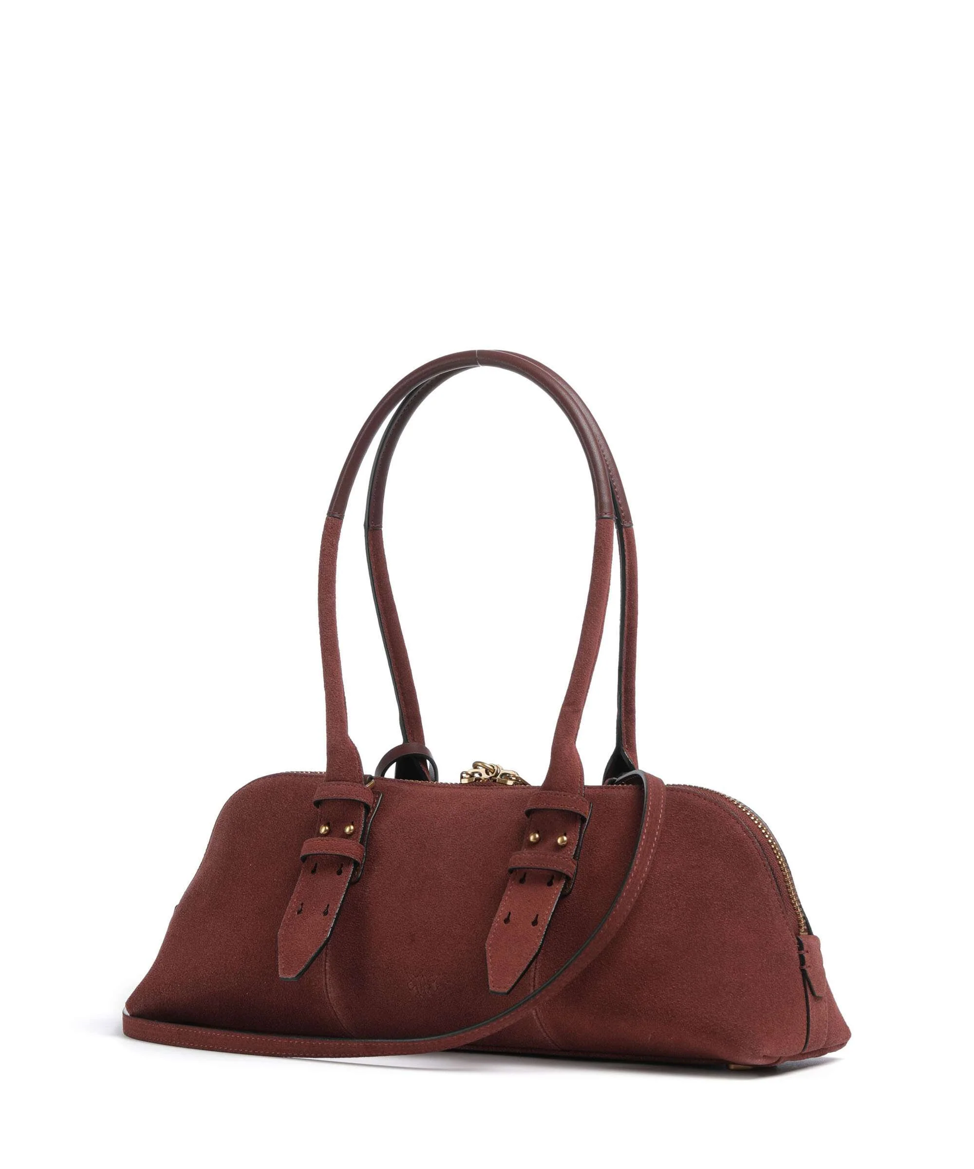 Pinko Bowling Horizontal Big Shoulder bag burgundy wine/antique gold - Image 2