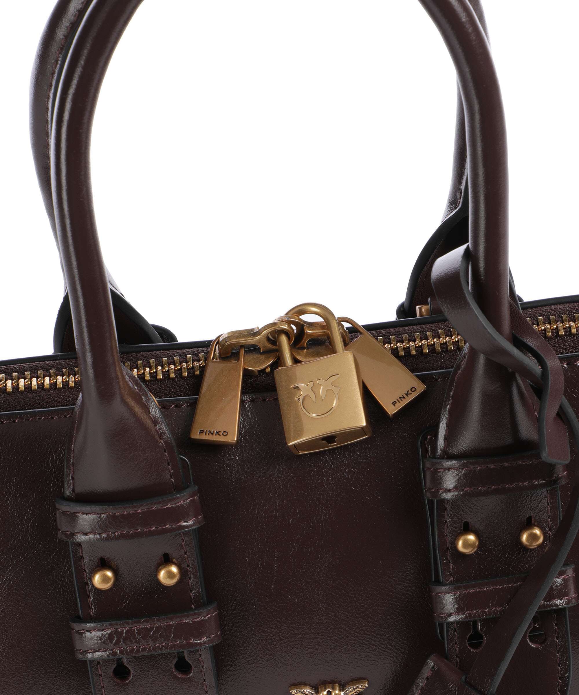 Pinko Bowling Horizontal Handbag rosso mogano/antique gold - Image 4
