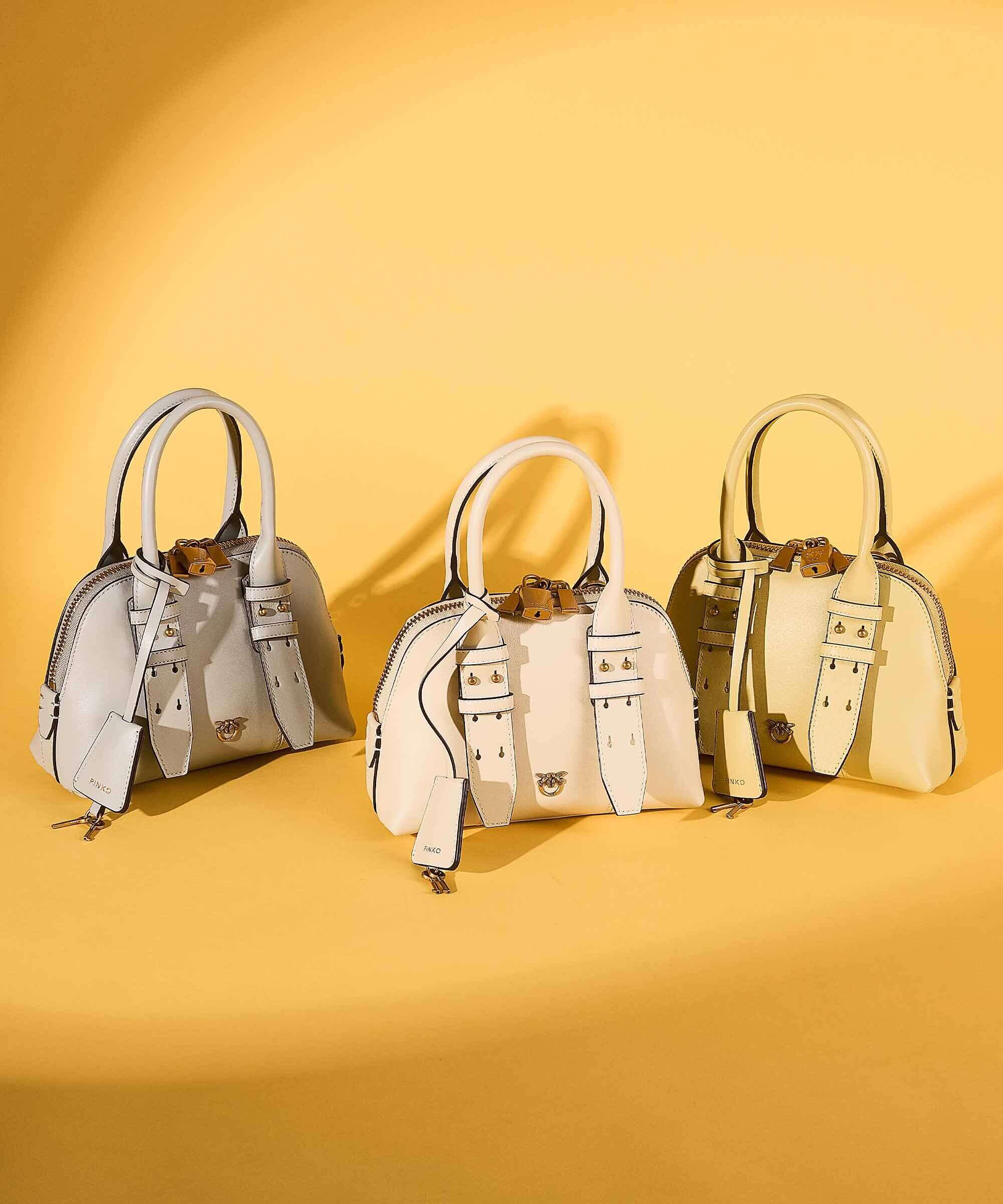 Pinko Bowling Mini Handbag bianco seta/antique gold - Image 2