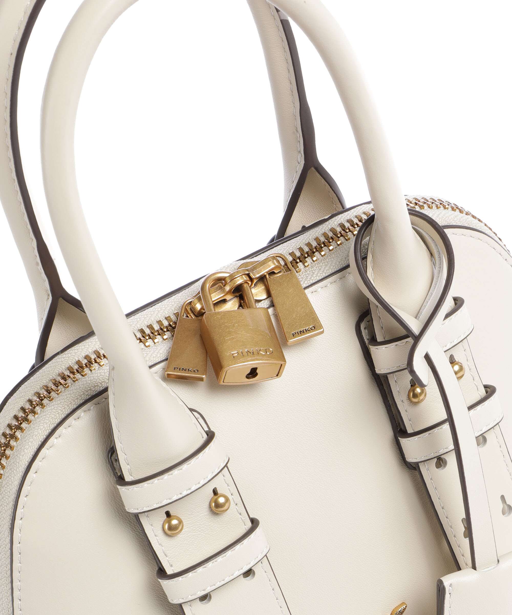 Pinko Bowling Mini Handbag bianco seta/antique gold - Image 5