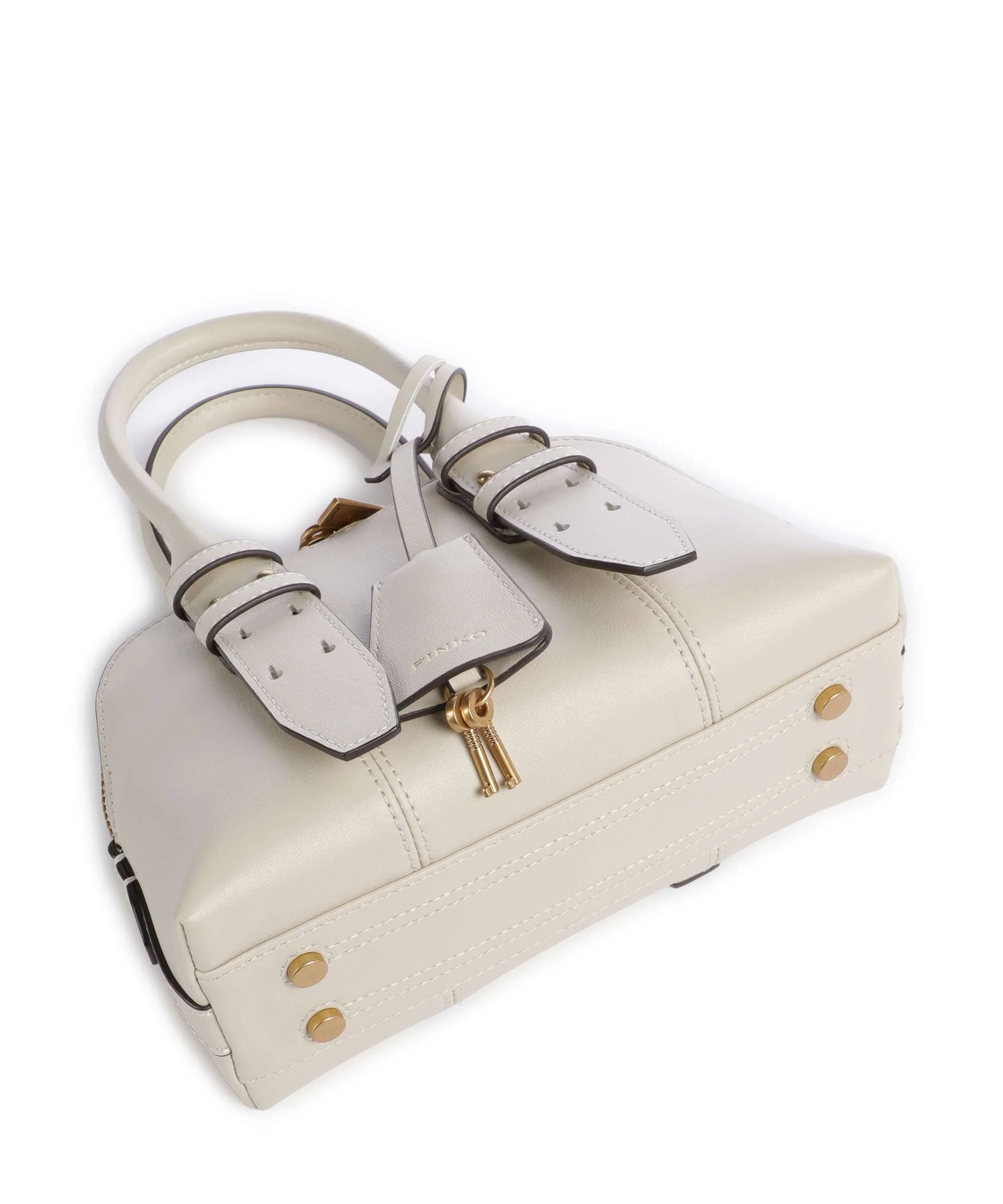 Pinko Bowling Mini Handbag bianco seta/antique gold - Image 6