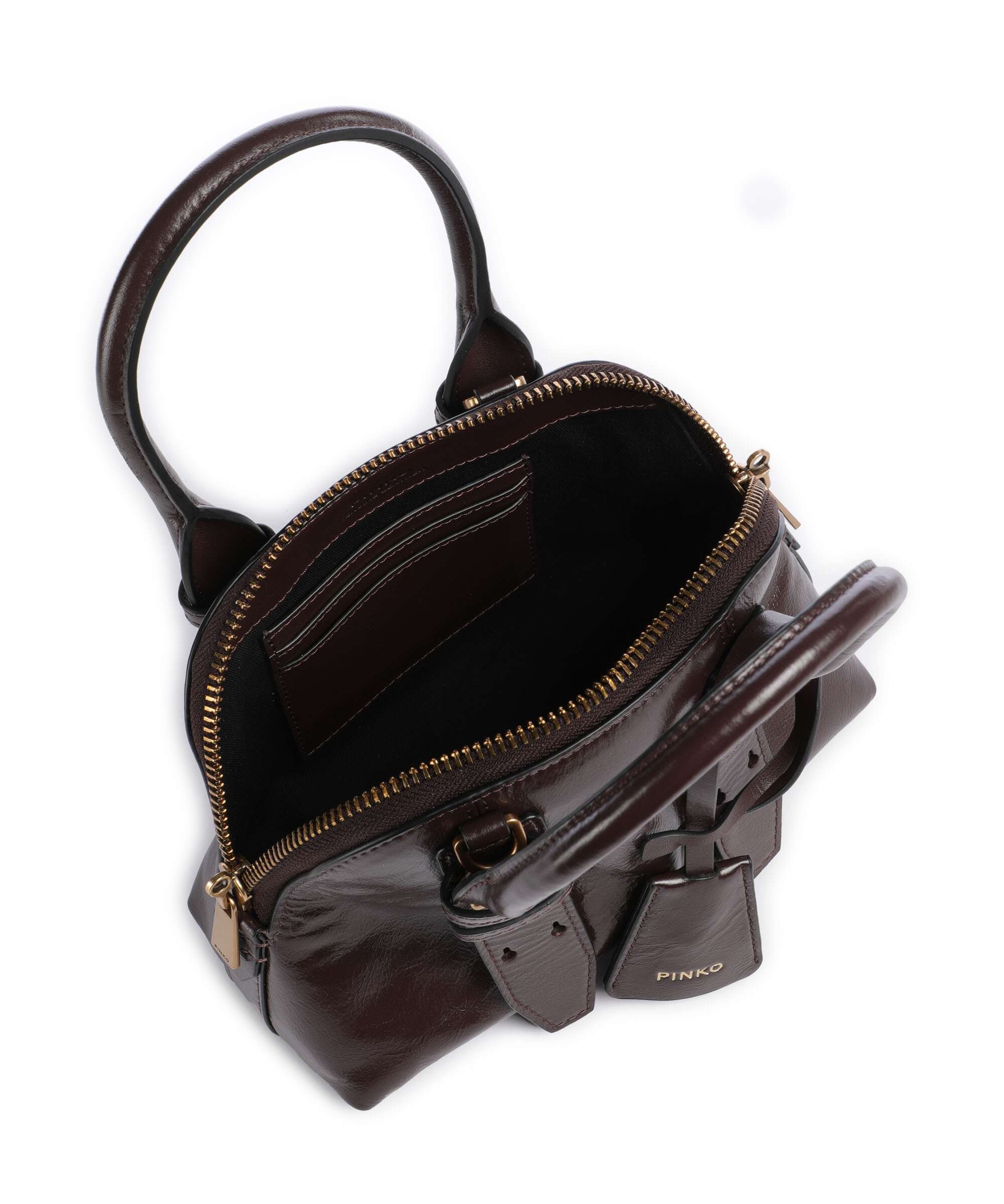 Pinko Bowling Mini Handbag rosso mogano/antique gold - Image 6