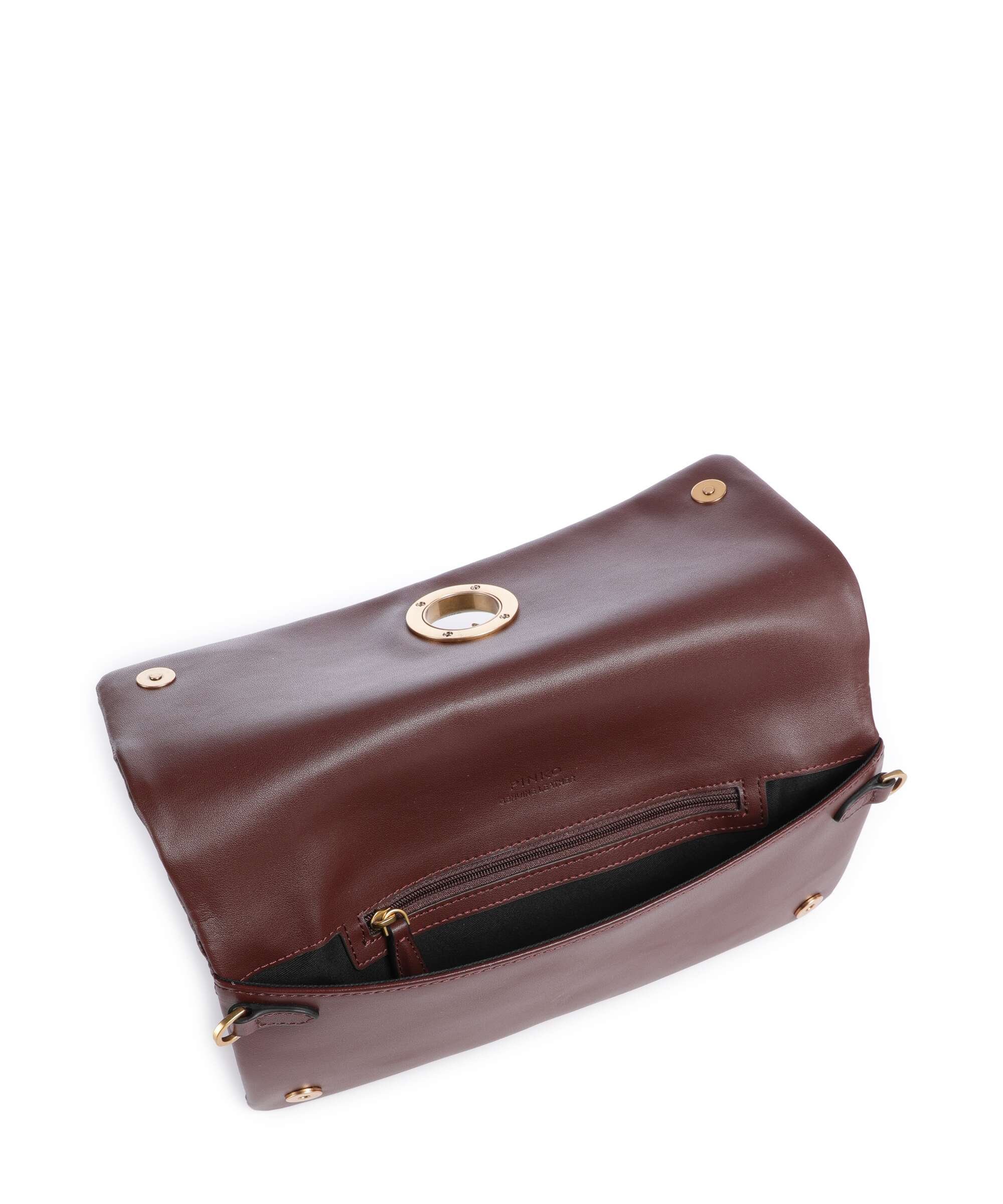 Pinko Click Soft Classic Crossbody bag burgundy wine/antique gold - Image 5
