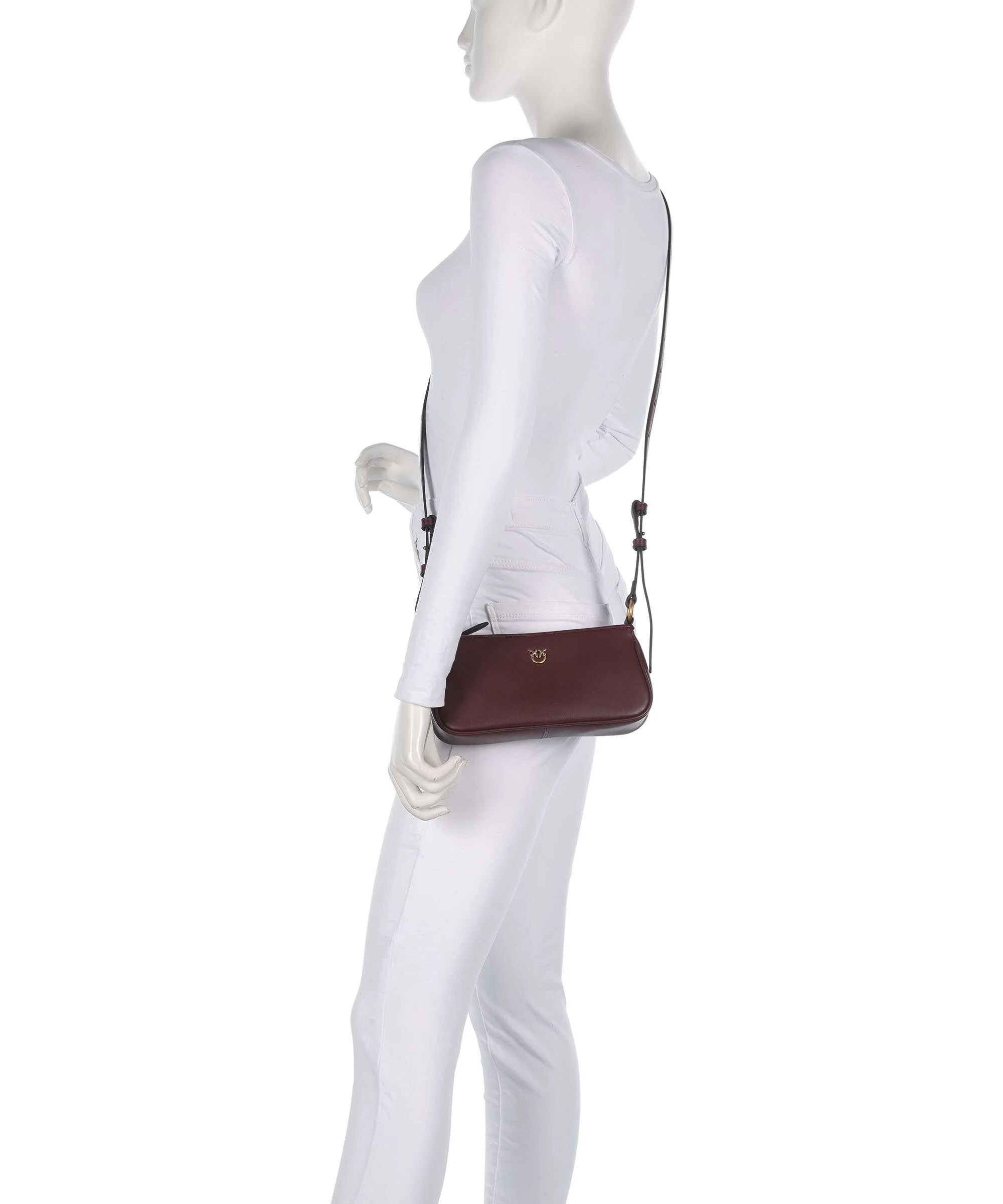 Pinko Half Moon Mini Crossbody bag burgundy wine/antique gold - Image 3