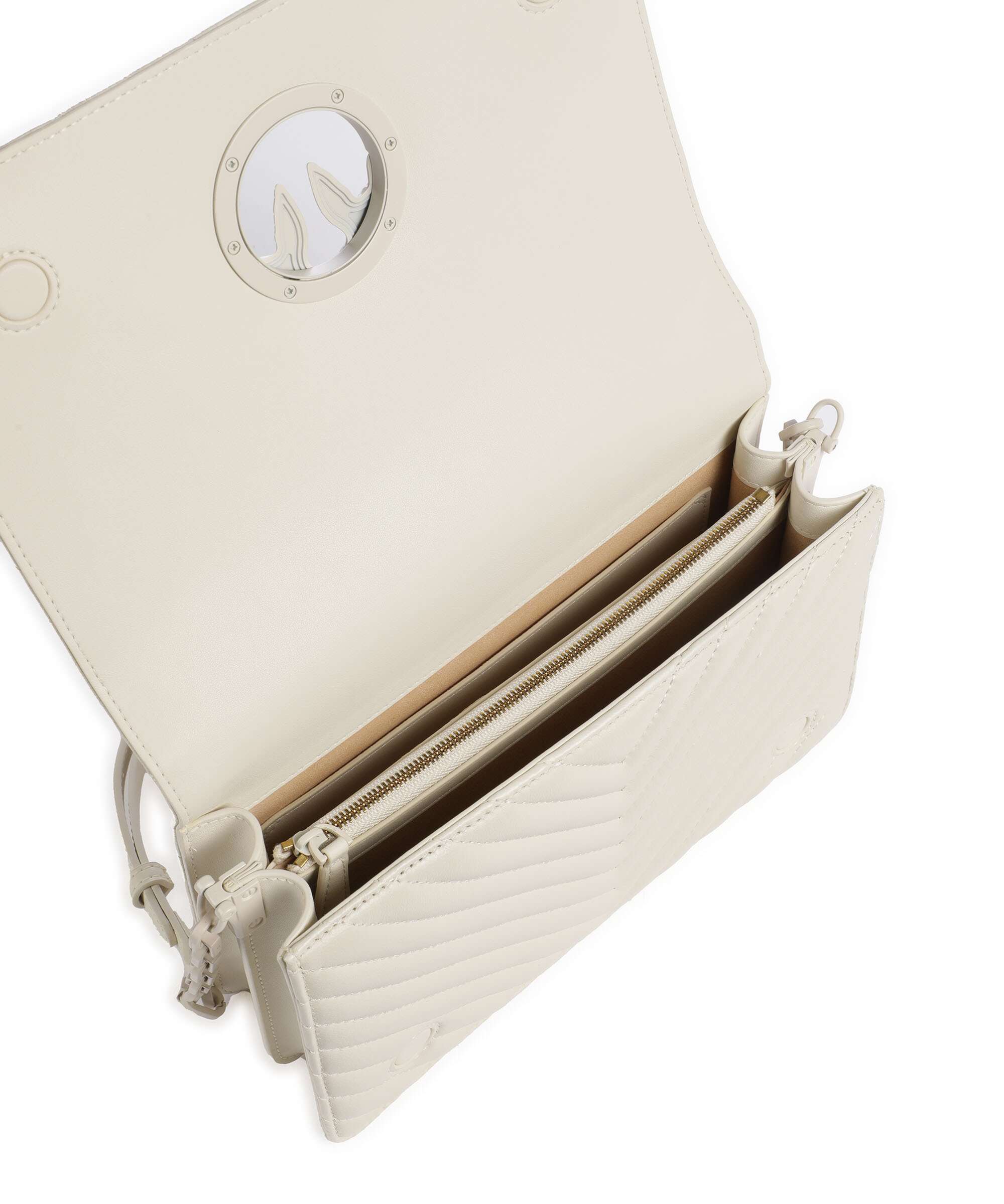 Pinko Love Click Classic Crossbody bag bianco seta - Image 6