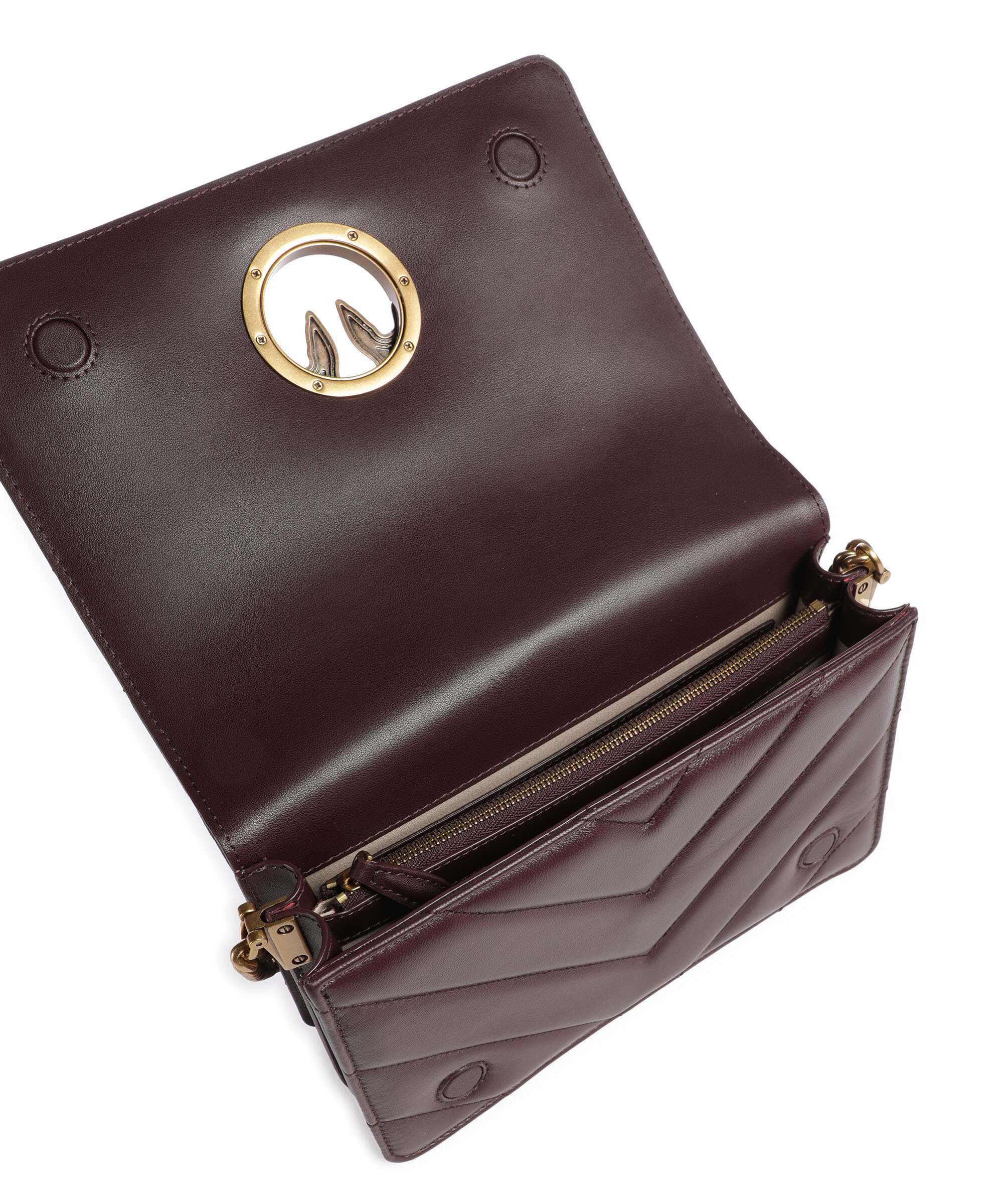 Pinko Love Click Classic Crossbody bag uva di catawba/antique gold - Image 6