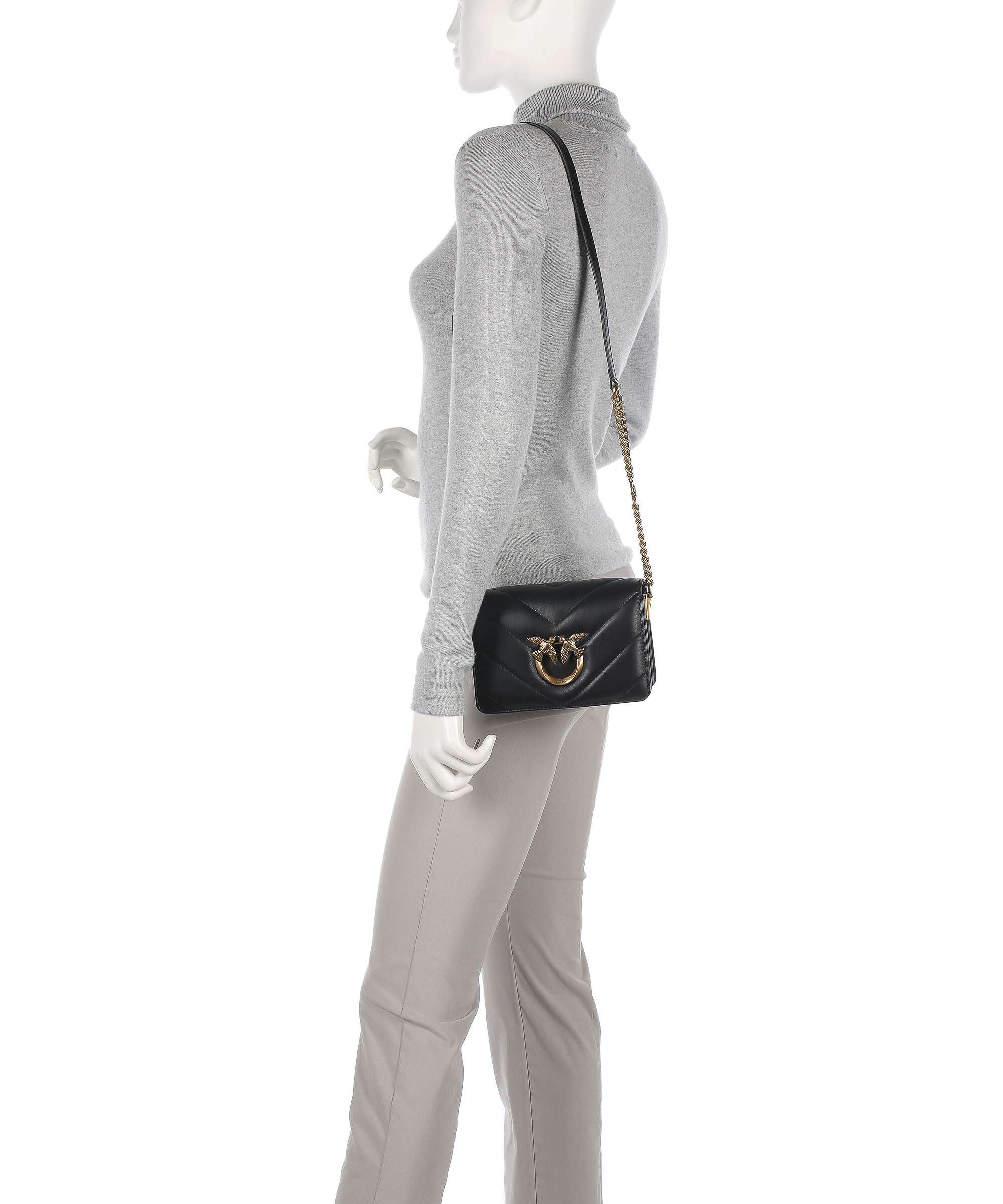 Pinko Love Click Mini Crossbody bag nero/antique gold - Image 3
