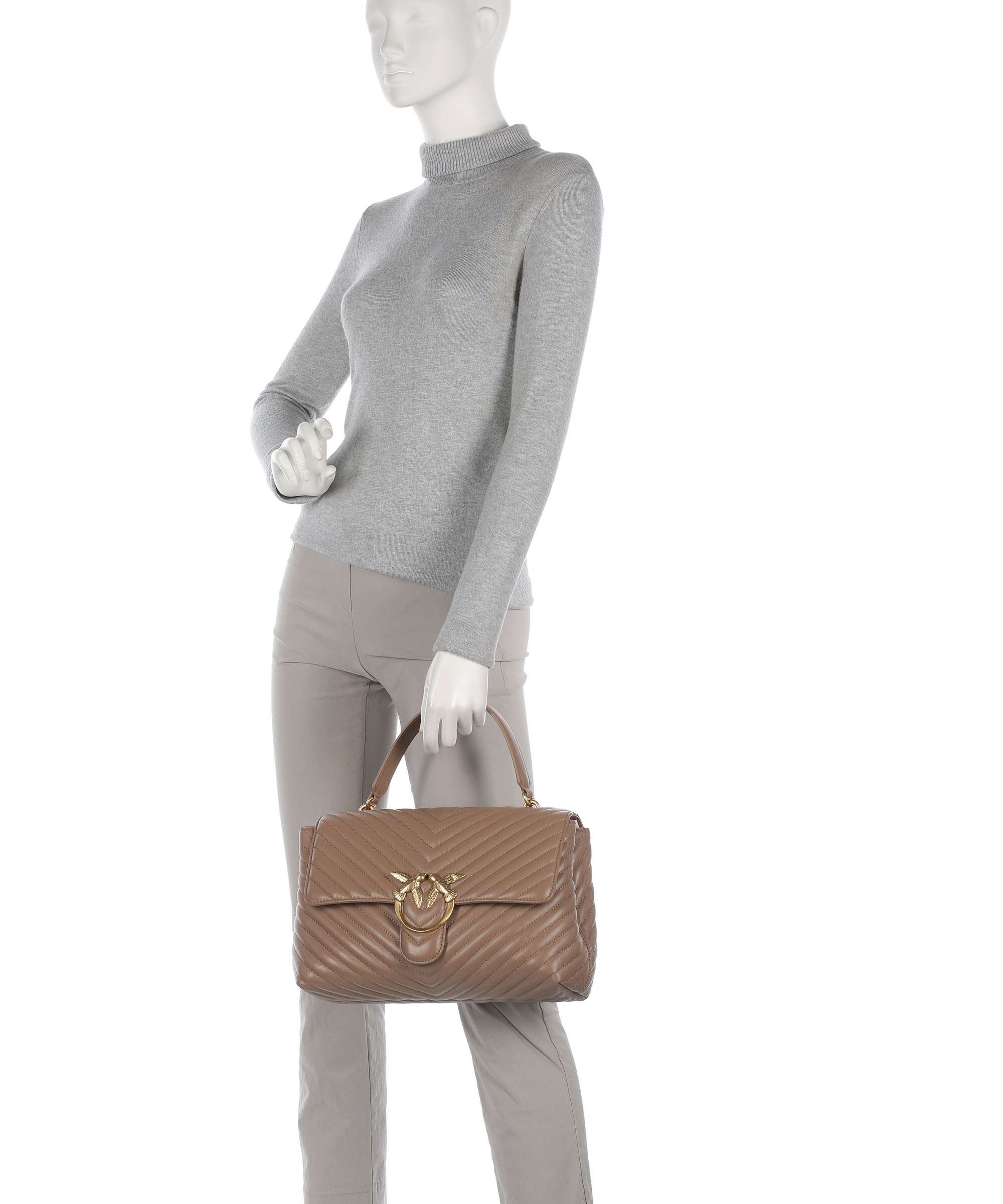 Pinko Love Lady Puff Big Handbag biscotto zenzero - Image 3