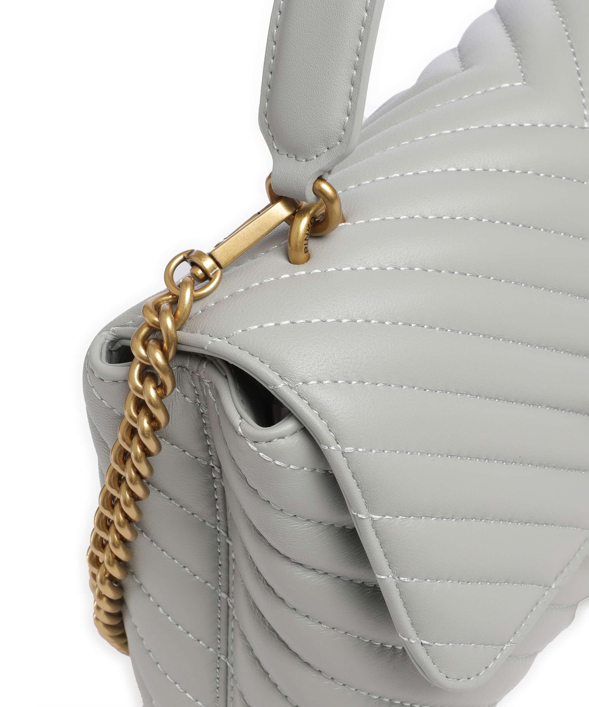 Pinko Love Lady Puff Classic Handbag grigio perla/antique gold - Image 4