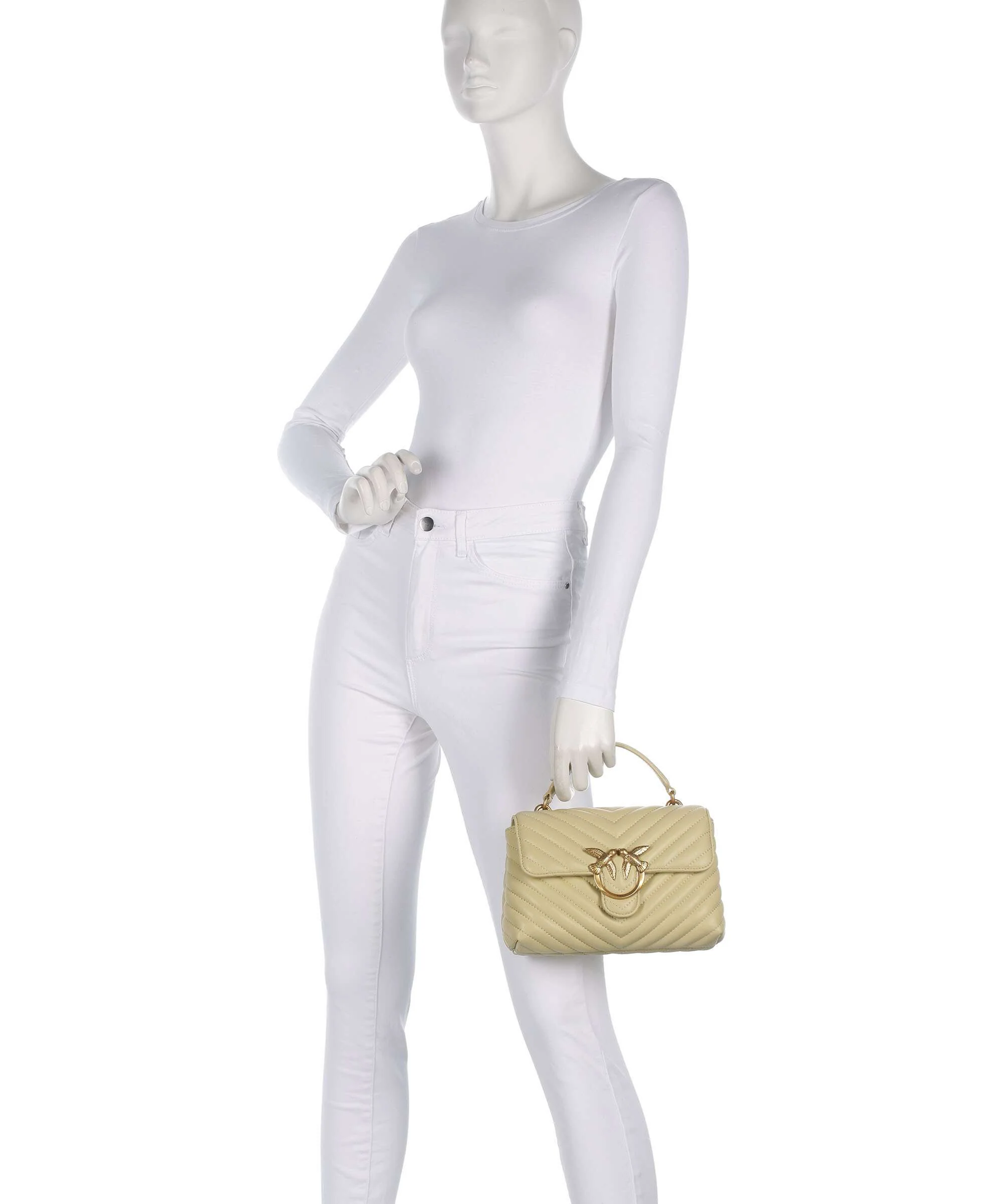 Pinko Love Lady Puff Mini Handbag giallo vaniglia/antique gold - Image 3