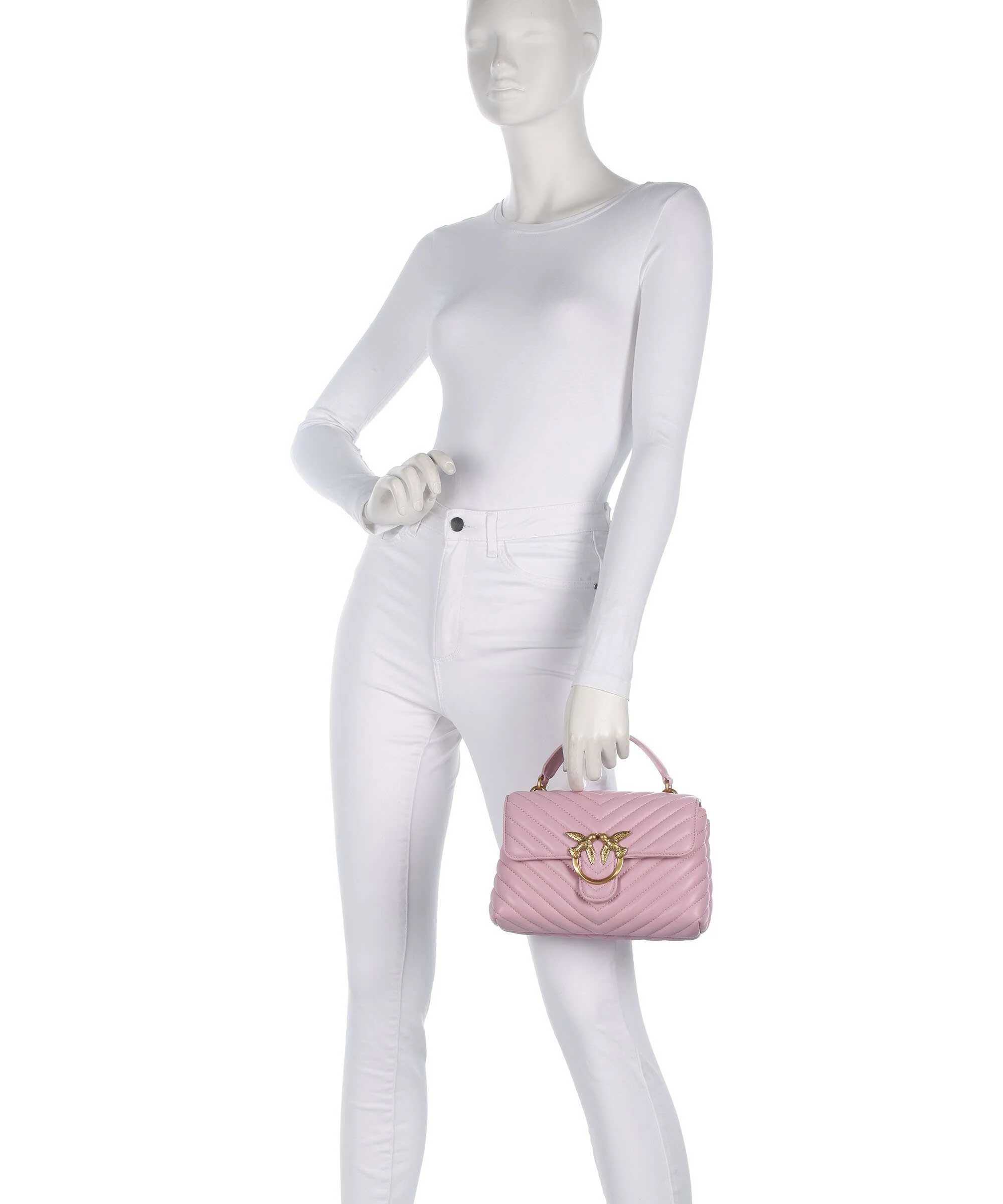 Pinko Love Lady Puff Mini Handbag rosa chiaro/antique gold - Image 3