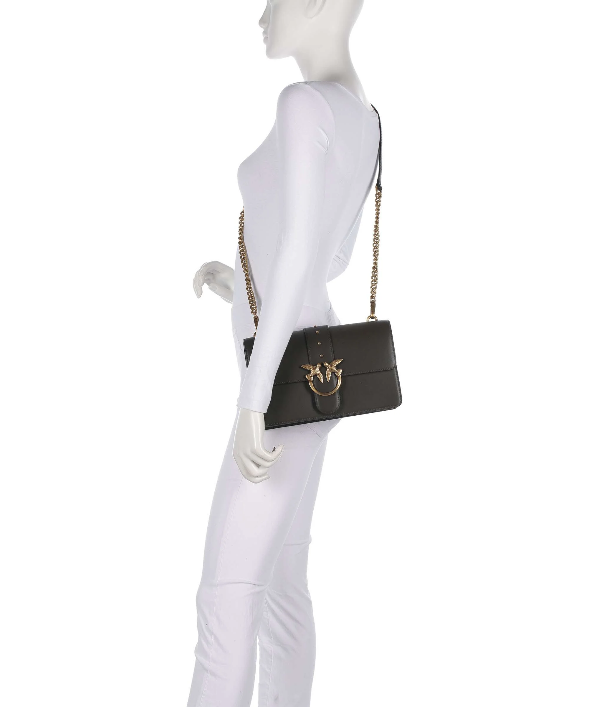 Pinko Love One Classic Crossbody bag verde fango/antique gold - Image 3